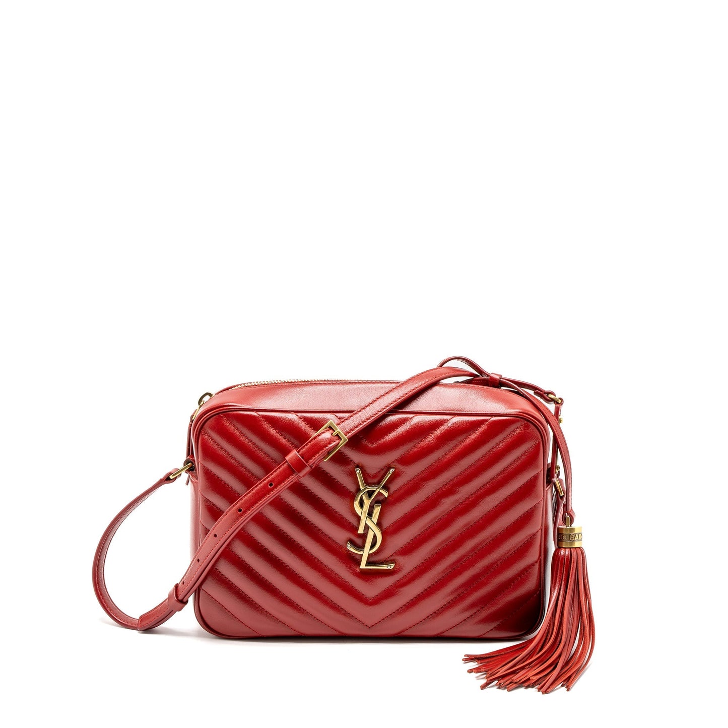 YSL Saint Laurent Saint Laurent Lou Camera Purse Calfskin Travel Red Travel Bag