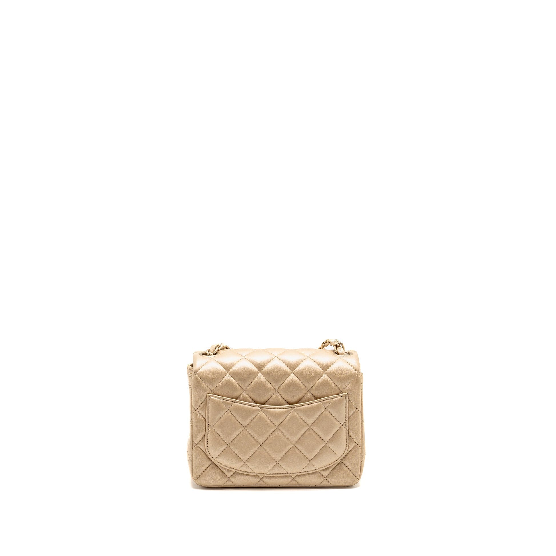 Chanel Square flap Lambskin GHW Gold Shoulder Bag Ghw 1