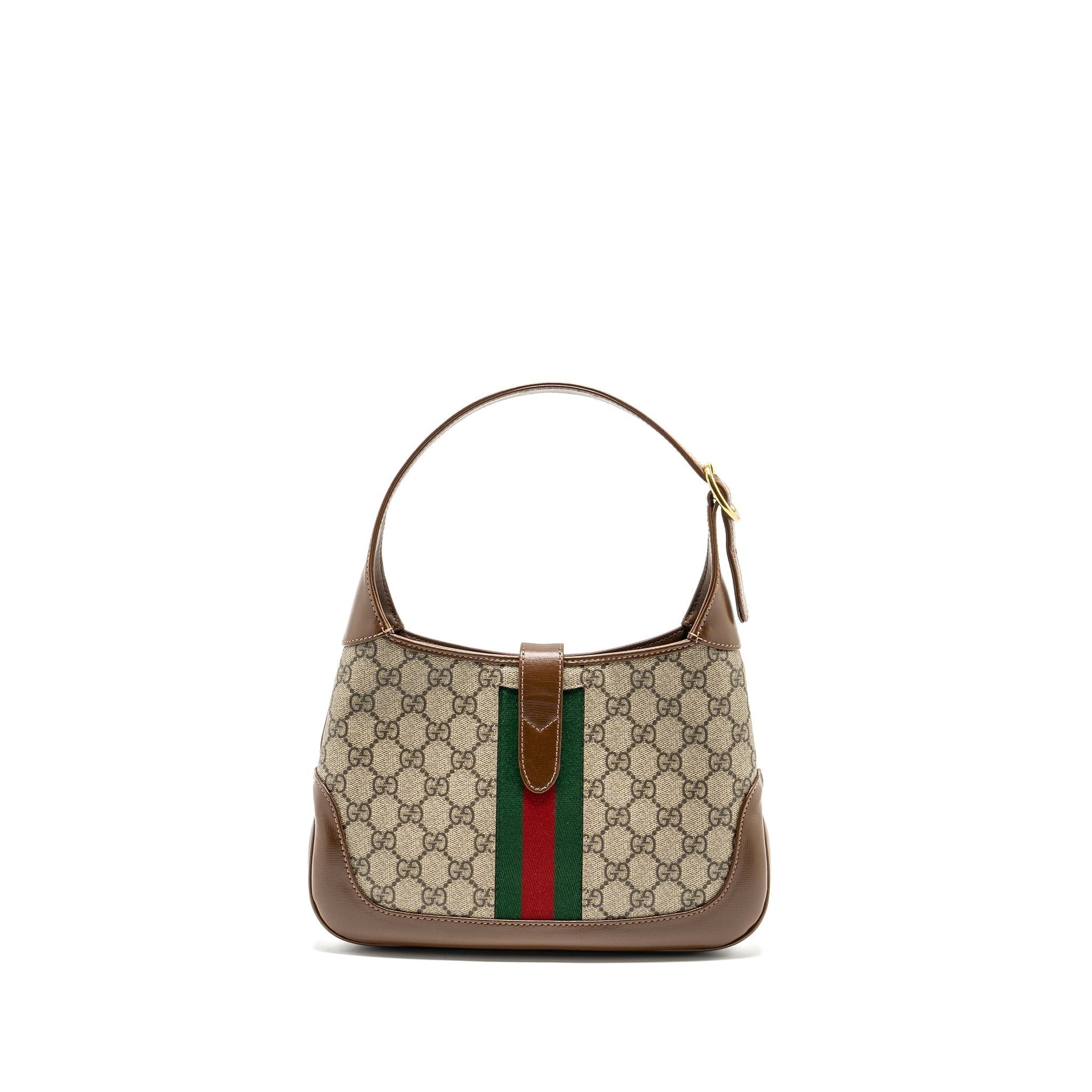 Gucci Jackie Shoulder Bag Supreme Calfskin Multicolour Canvas Brown Ghw 1