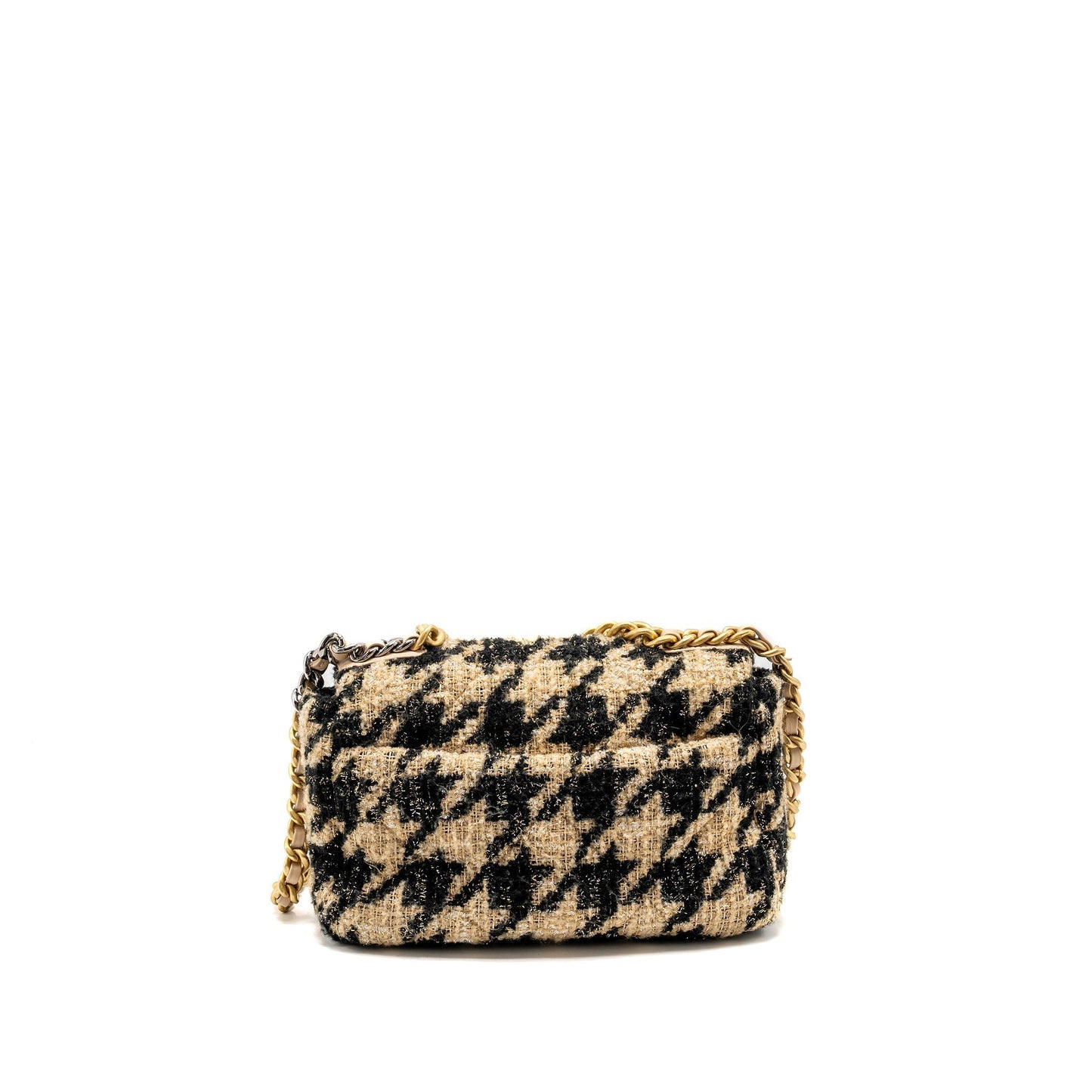 Chanel 19 Tweed Hardware Multicolour Black Beige Small Handbag