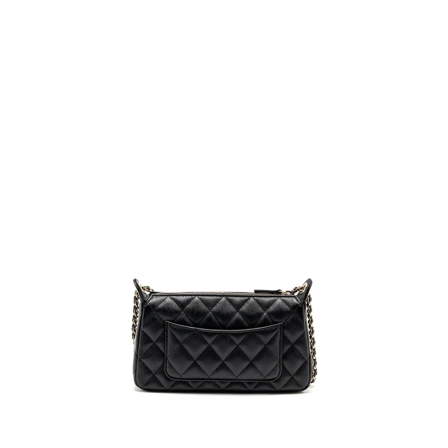 Chanel Caviar LGHW Microchip Black Clutch Bag Lghw Microchip