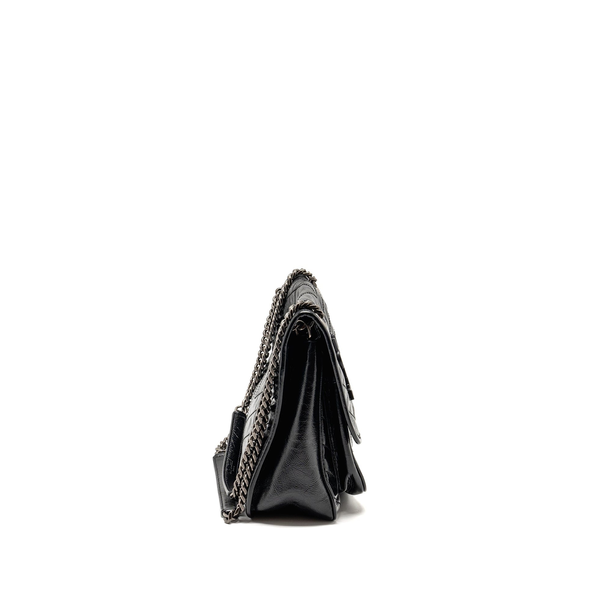 YSL Saint Laurent Niki Purse Calfskin Black Medium Chain Travel Bag