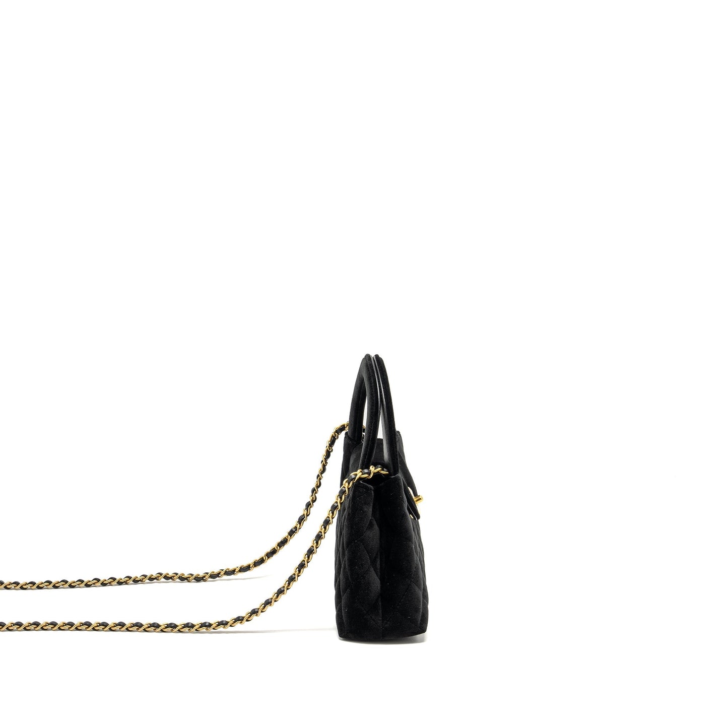 Chanel 24a Shopping Kelly Velvet GHW microchip Black Tote Bag