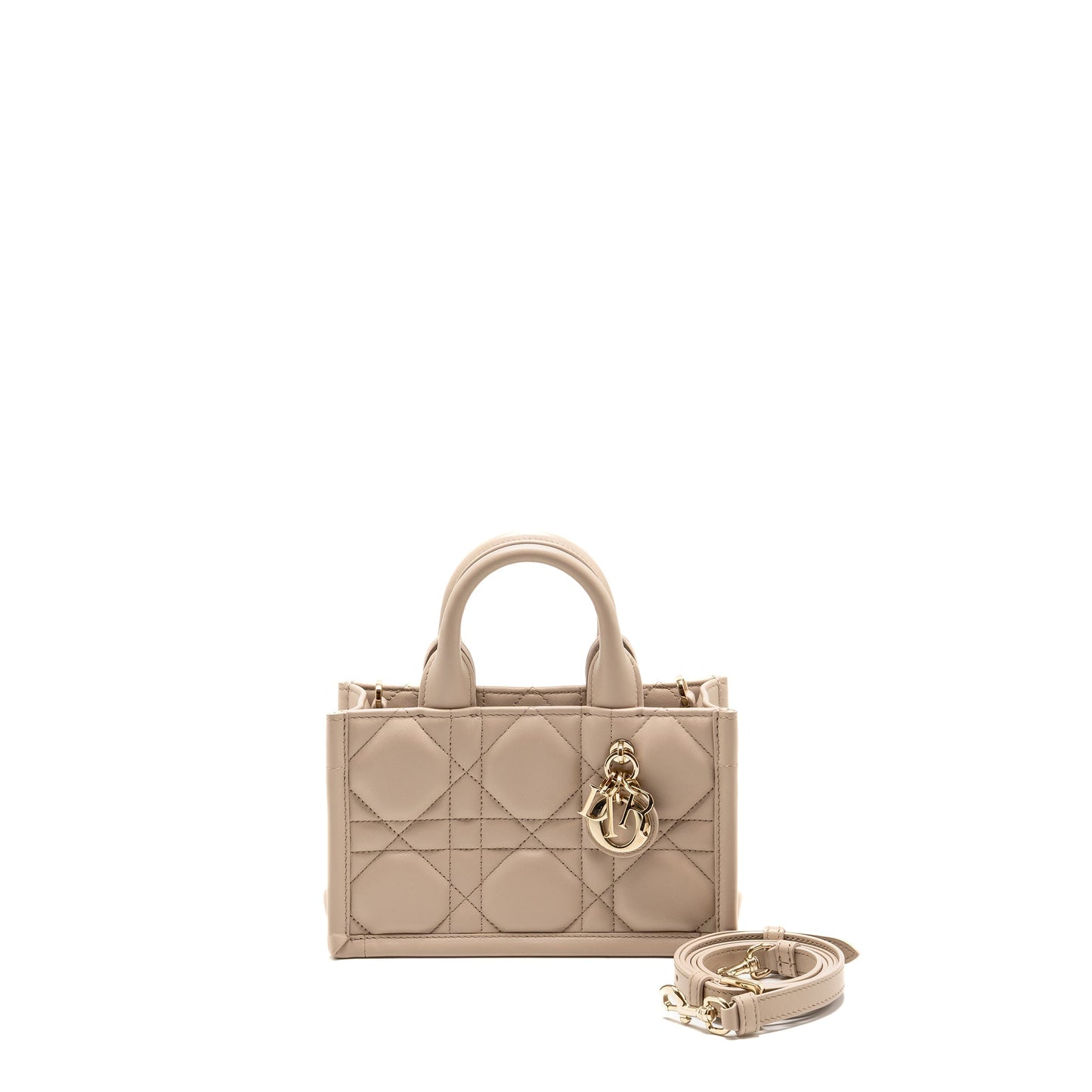 Dior amour Book Tote Macrocannage Calfskin Powder Handbag Beige Mini Tote Bag Beige Handbag