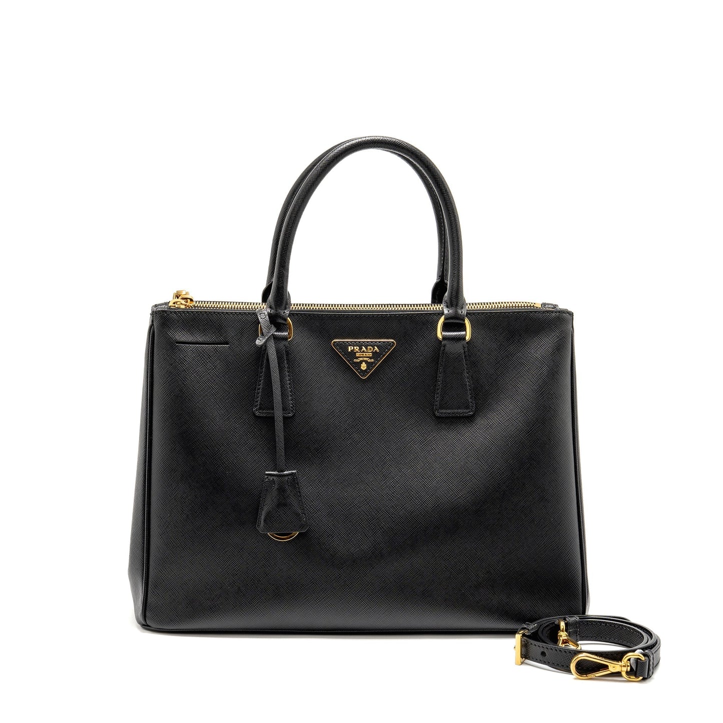 Prada Saffiano Tote Purse Handbag Leather Black Tote Bag 3