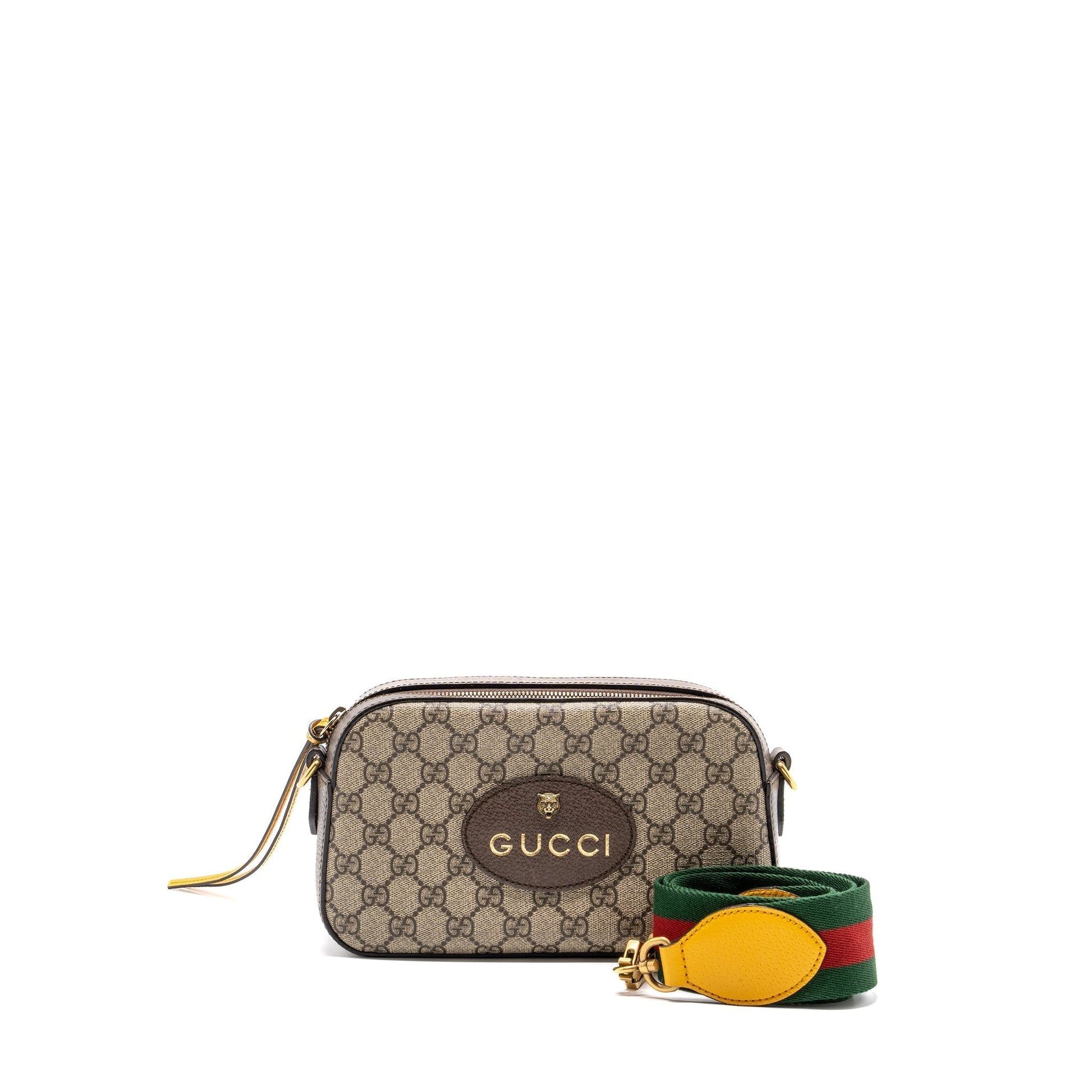 Gucci Supreme Camera Bag Leather Canvas Travel Bag