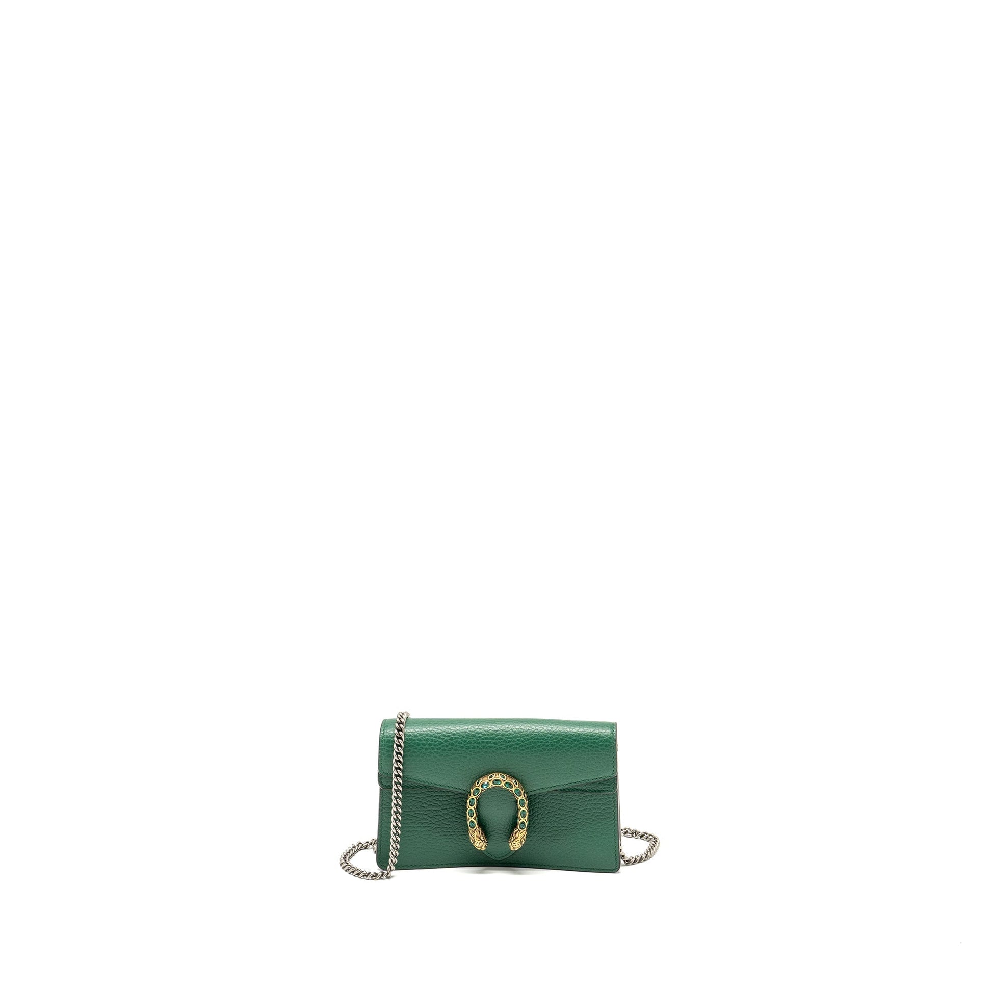 Gucci Super Dionysus Calfskin Handbag Green Mini Travel Bag