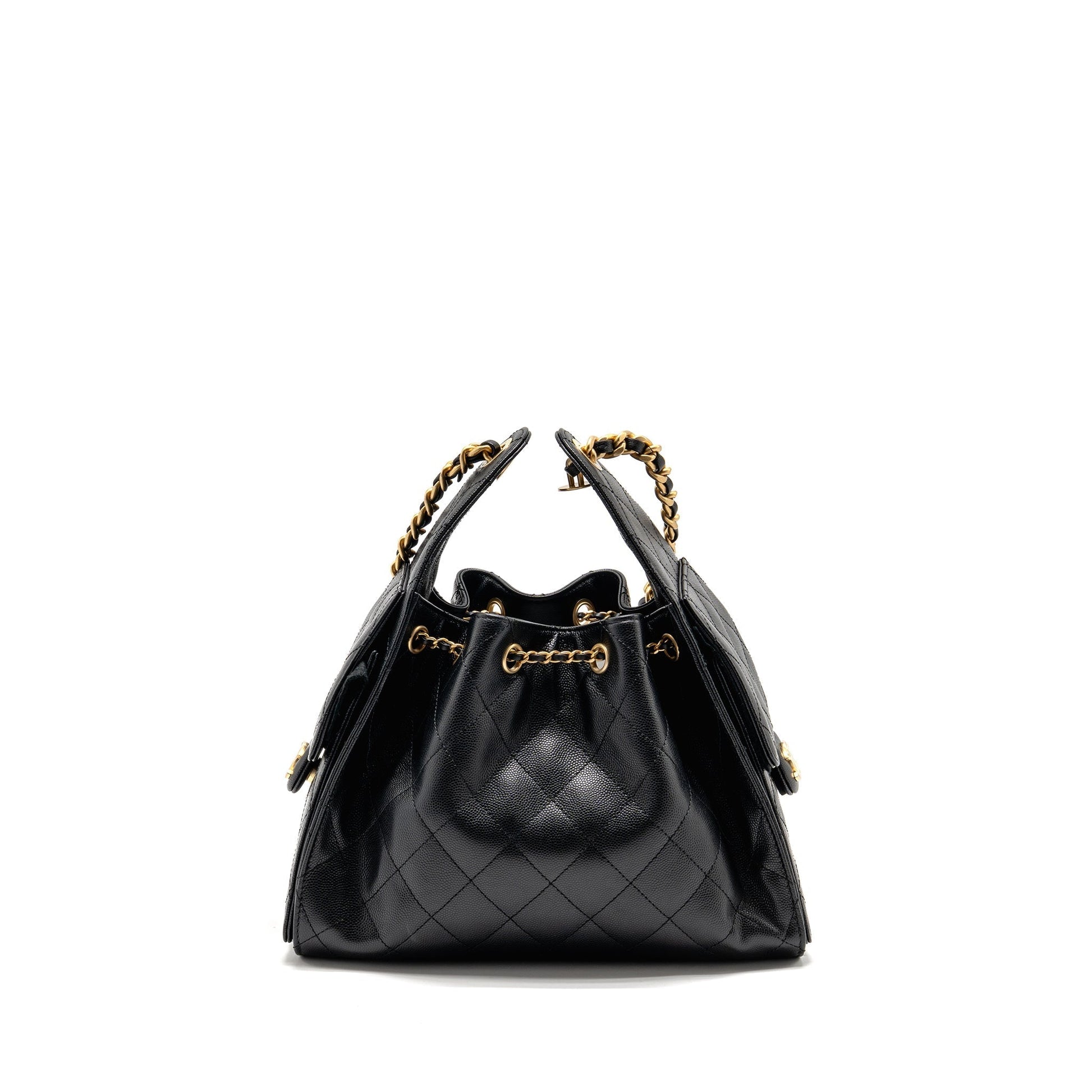 Chanel 25 Caviar GHW microchip Black Small Handbag Black Ghwmicrochip