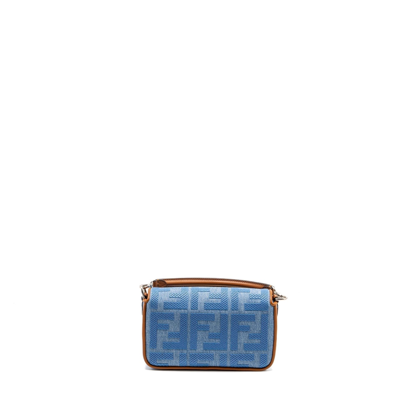 Fendi Baguette Light Embroidery Handbag Denim Blue Mini Shoulder Bag