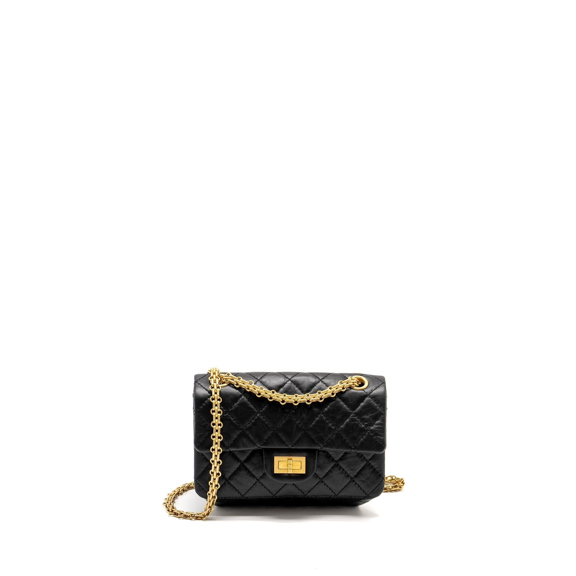 Chanel 2.55 Reissue Aged Calfskin GHW Microchip Black Mini Bag Ghw Microchip