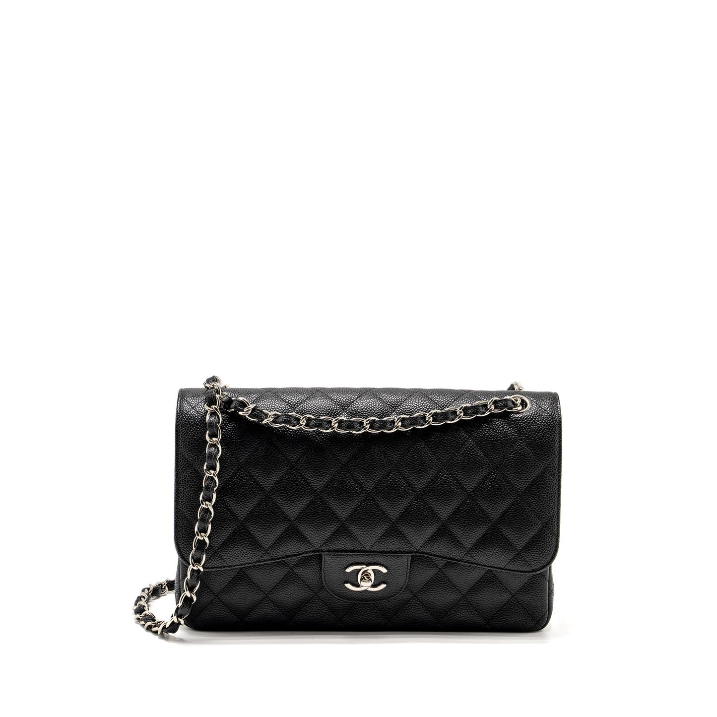 Chanel Jumbo Classic Double Flap Caviar SHW Black Shoulder Bag Shw 5