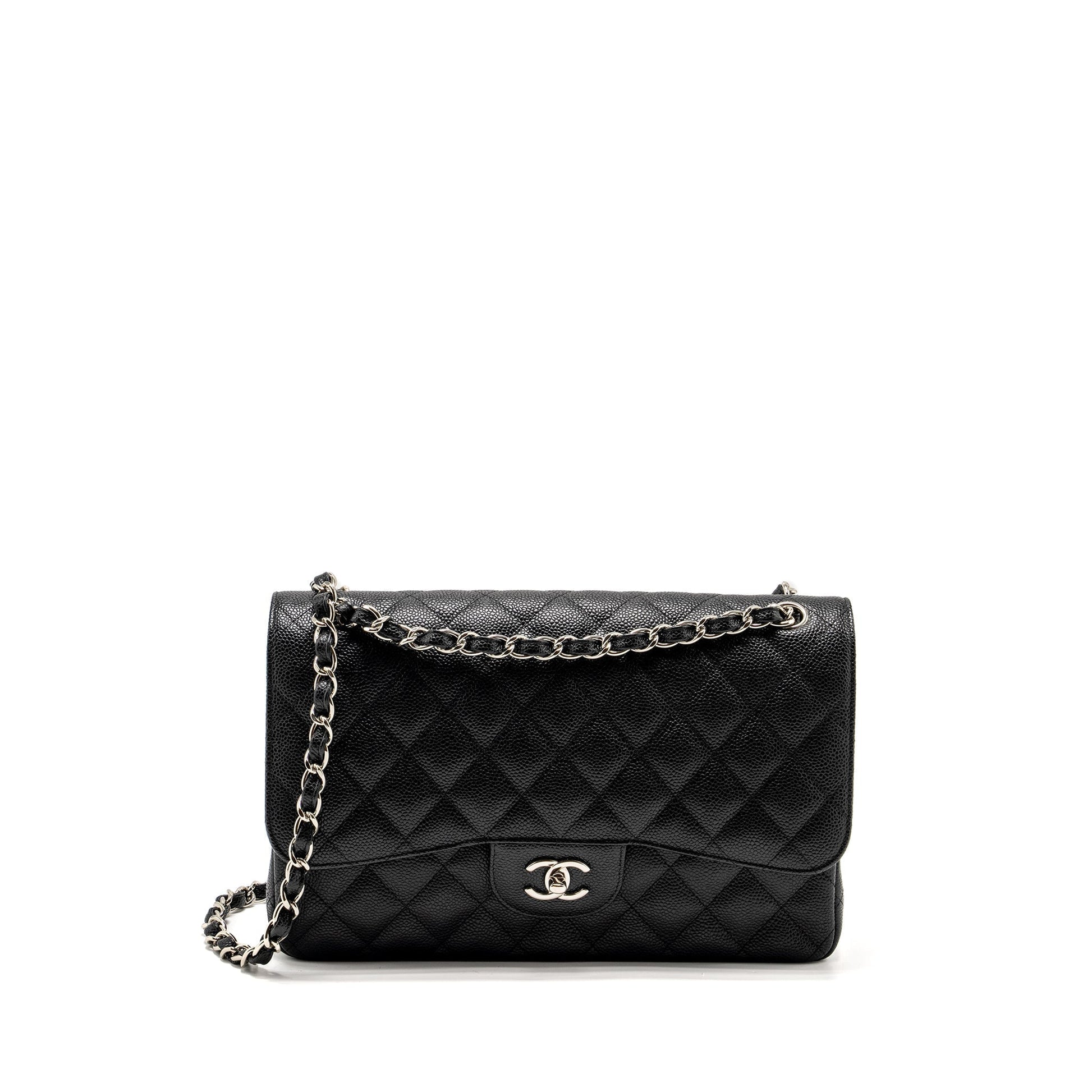 Chanel Jumbo Classic Double Flap Caviar SHW Black Shoulder Bag Shw 5