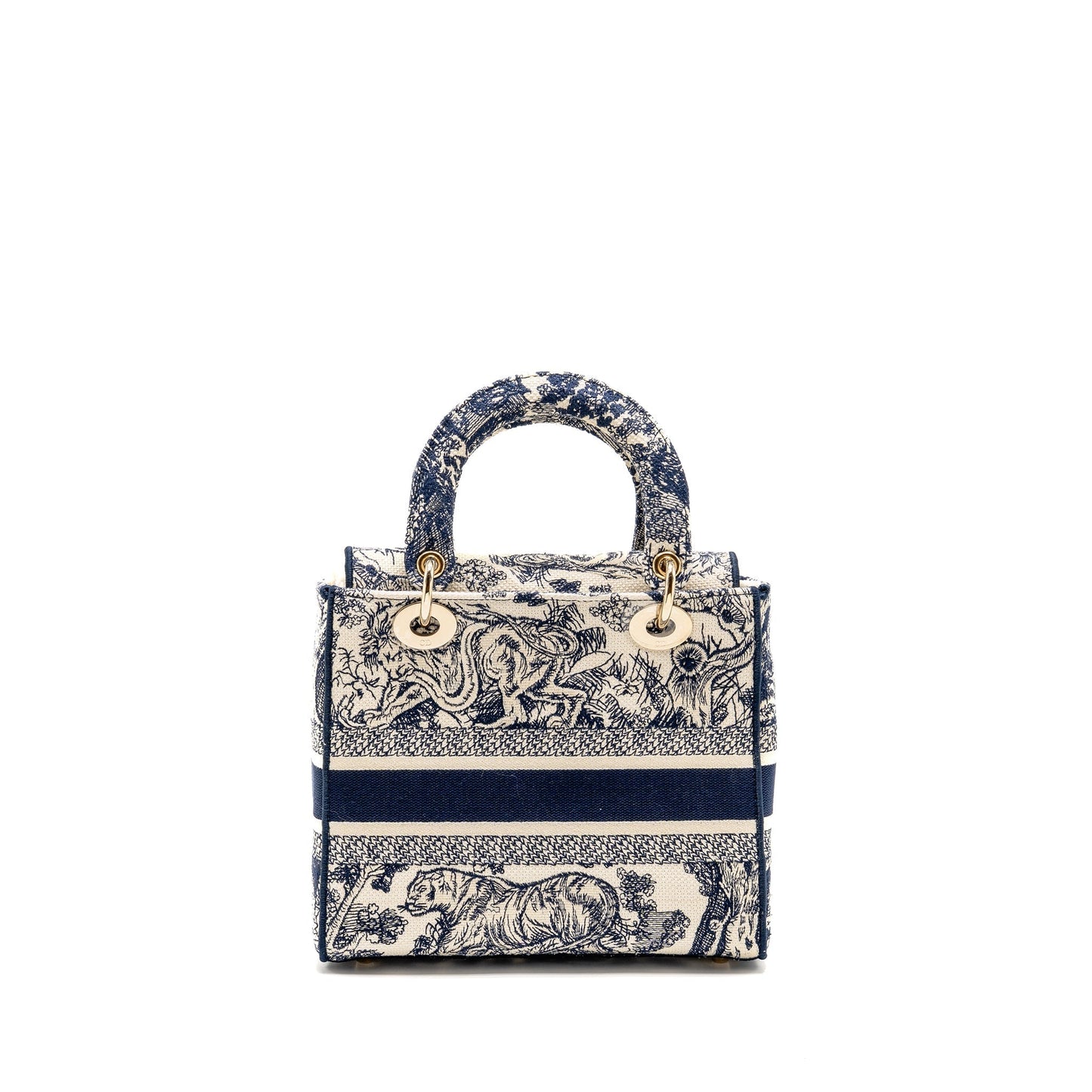 Dior Lady D Lite Purse Toile De Jouy Blue Medium Travel Bag