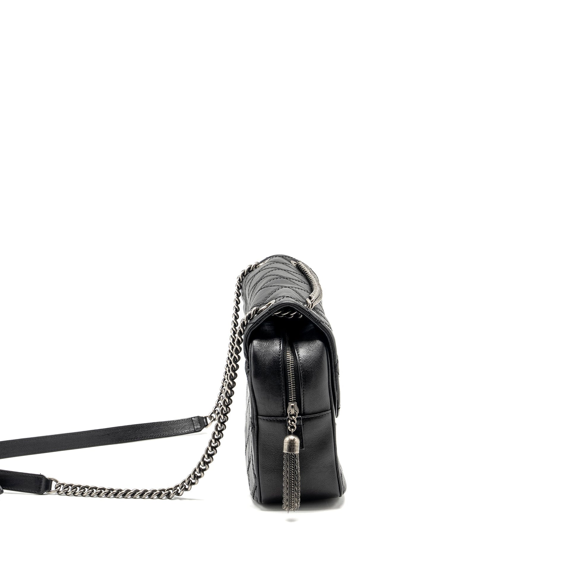 Chanel Paris-Edinburgh Coco Sporran Flap Calfskin Ruthenium Black Shoulder Bag