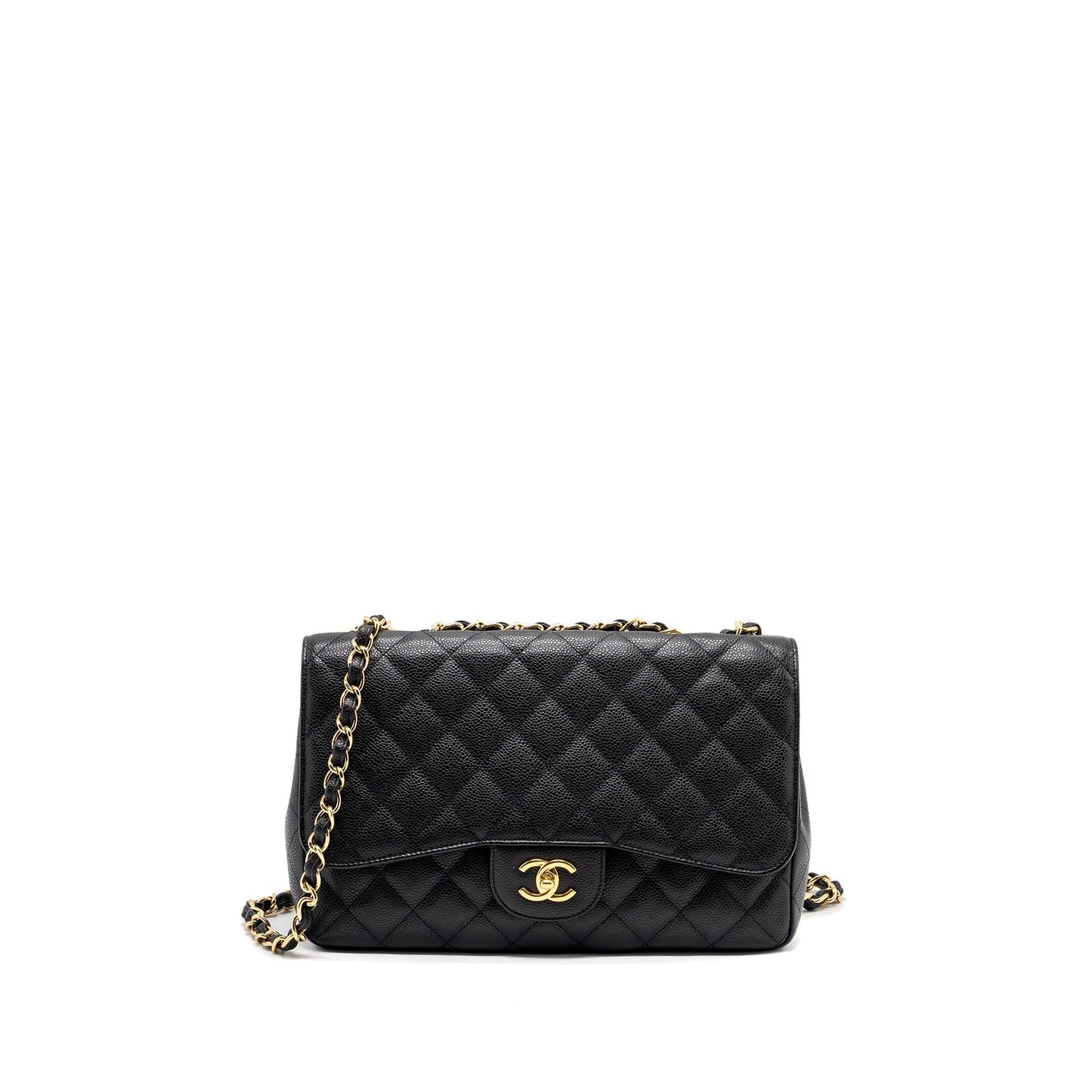 Chanel classic jumbo single flap caviar GHW Black Shoulder Bag