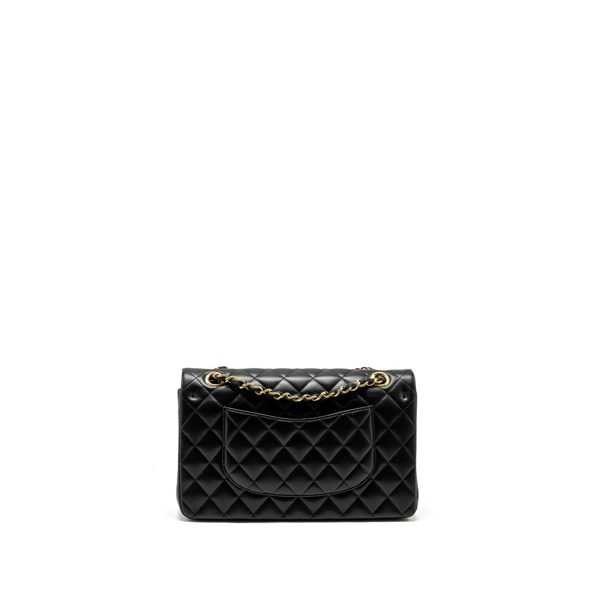 Chanel Classic Double Flap Lambskin GHW microchip Black Shoulder Bag