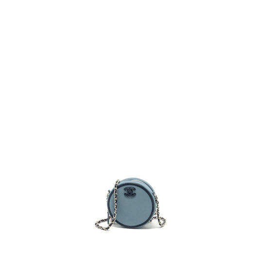 Chanel Round lambskin SHW Multicolour Blue Clutch Bag