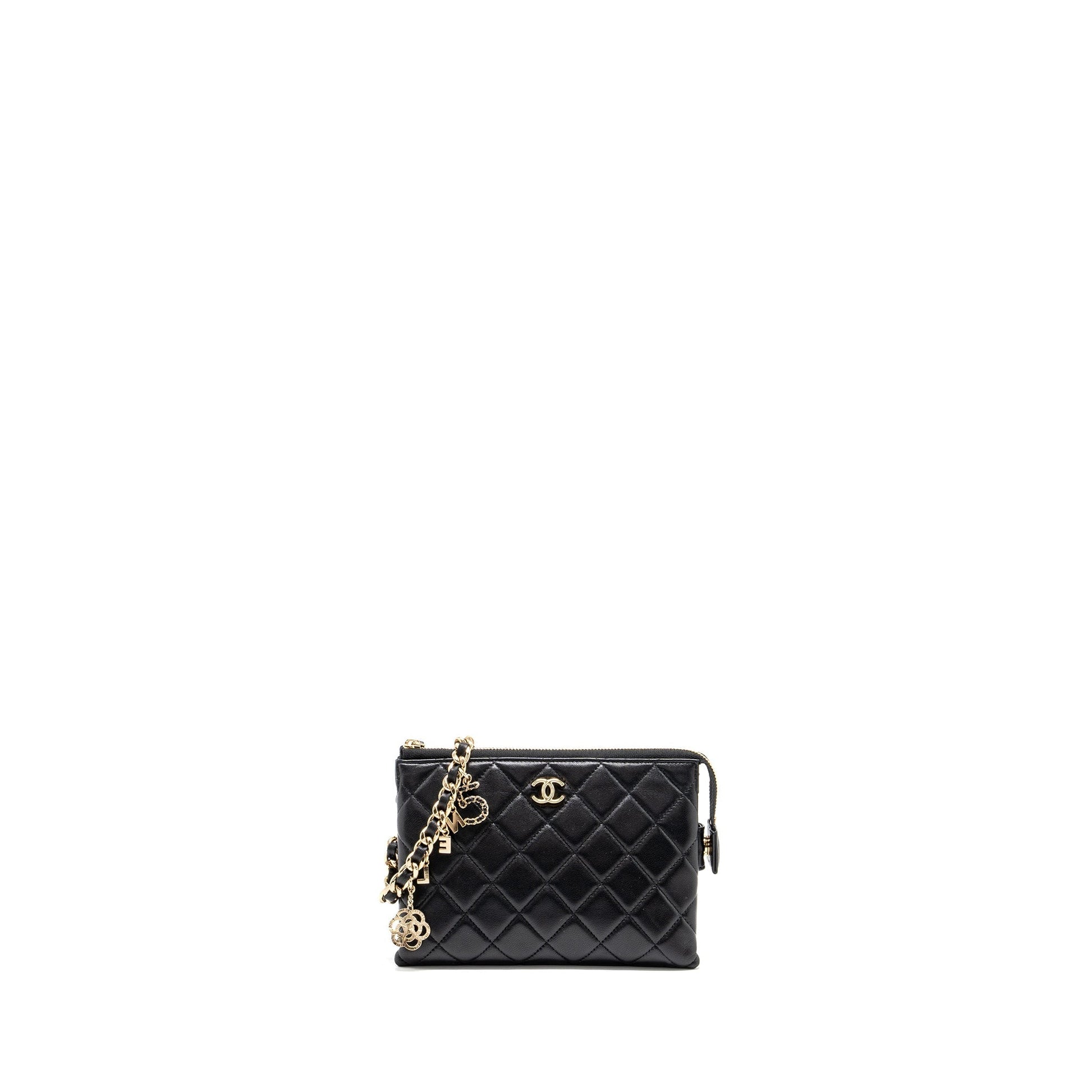 Chanel Coco Charms Quilted Lambskin GHW Black Key Chain