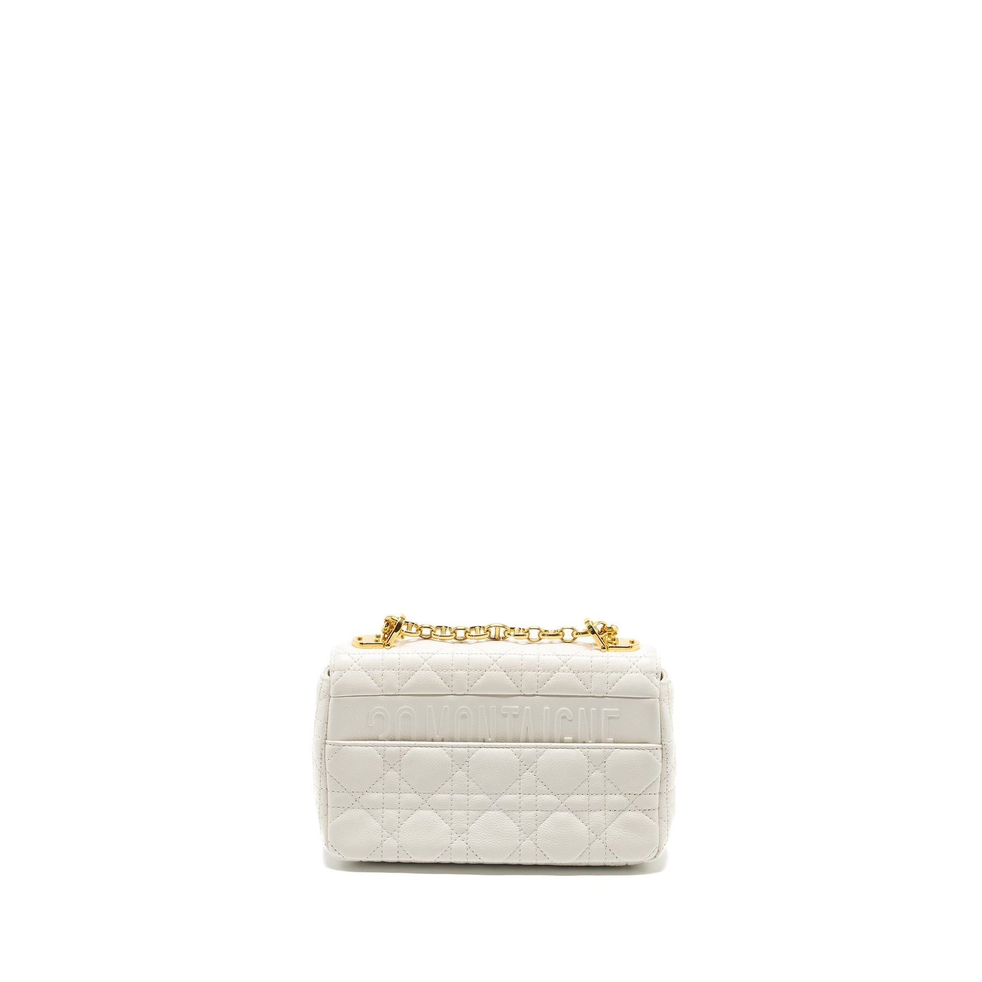 Dior Caro S Purse Calfskin Handbag White Flap Travel Bag