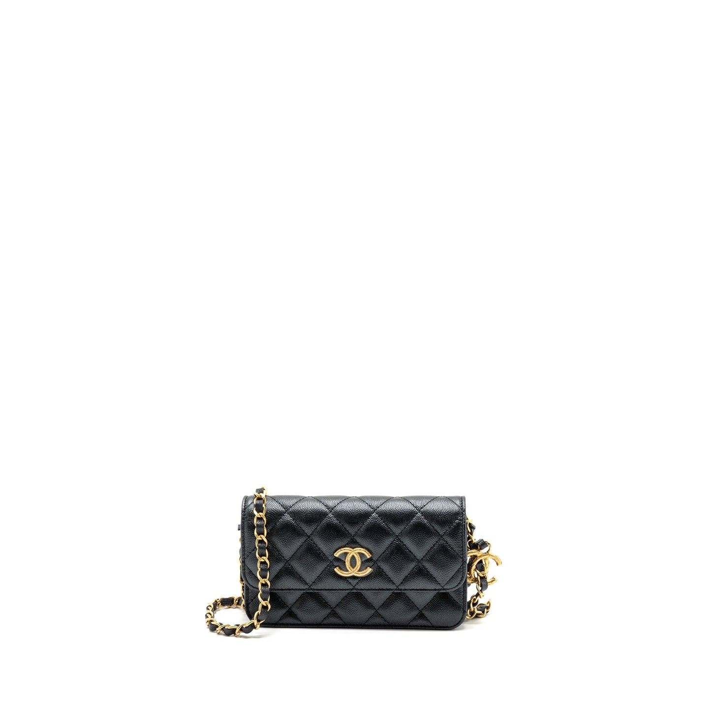 Chanel Flap Adjustable Chains Caviar GHW microchip Black Shoulder Bag