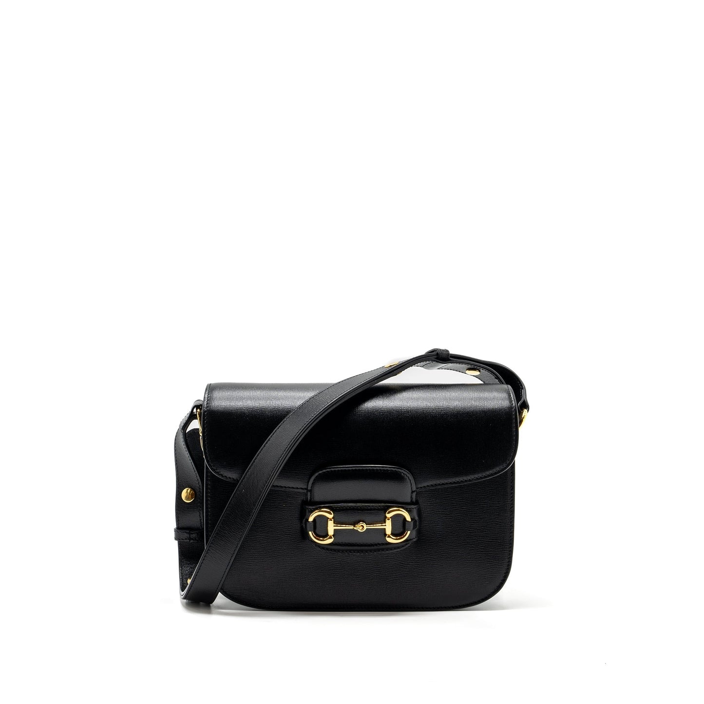 Gucci Horsebit Shoulder Bag Leather Black
