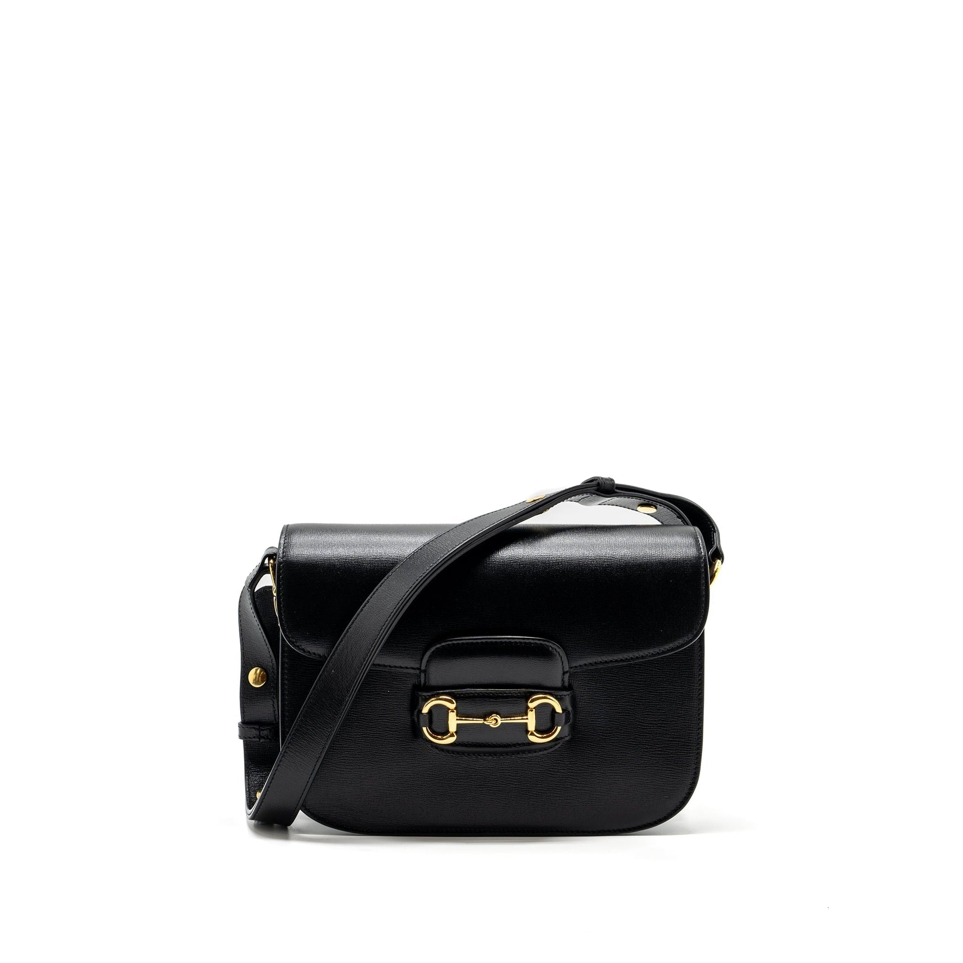 Gucci Horsebit Shoulder Bag Leather Black