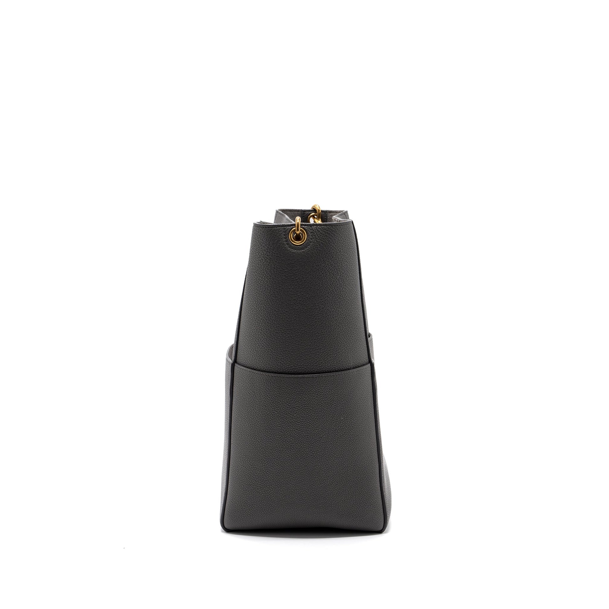 Celine Sangle Grained Calfskin Grey Handbag Bucket Bucket Bag