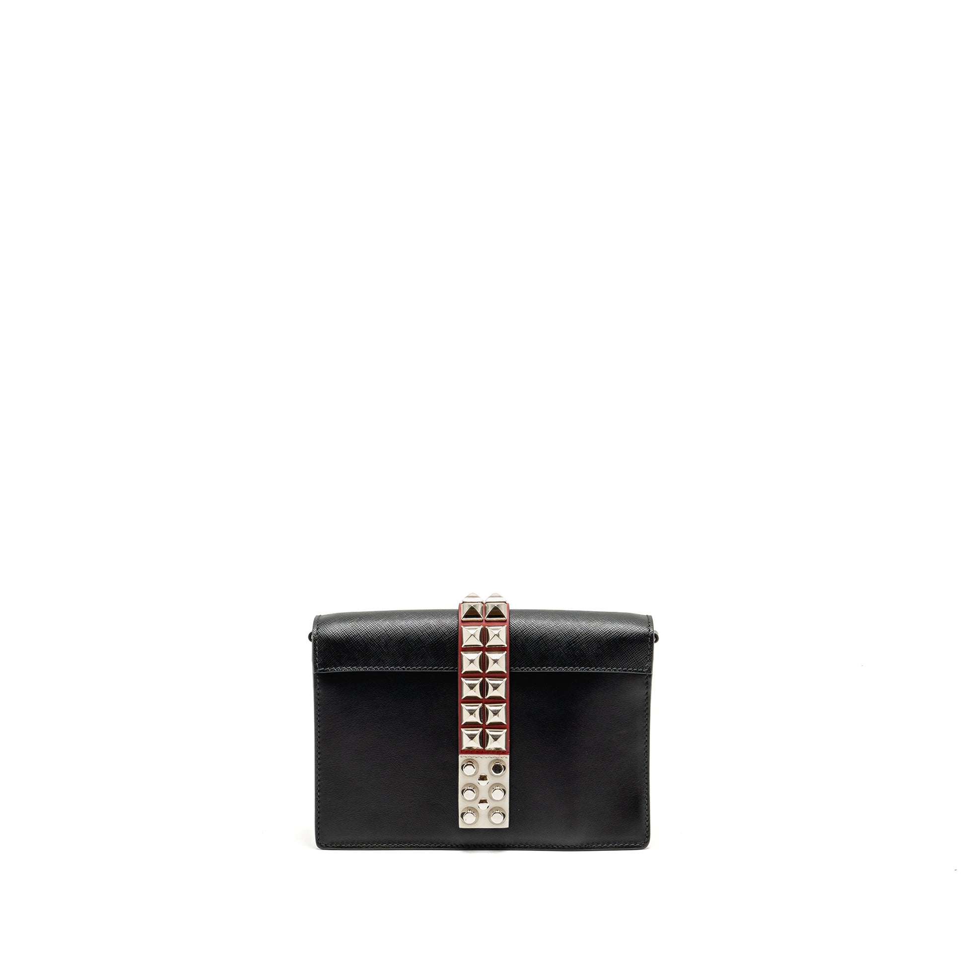 Prada Electra City Purse Calfskin Handbag Black Red Travel Bag