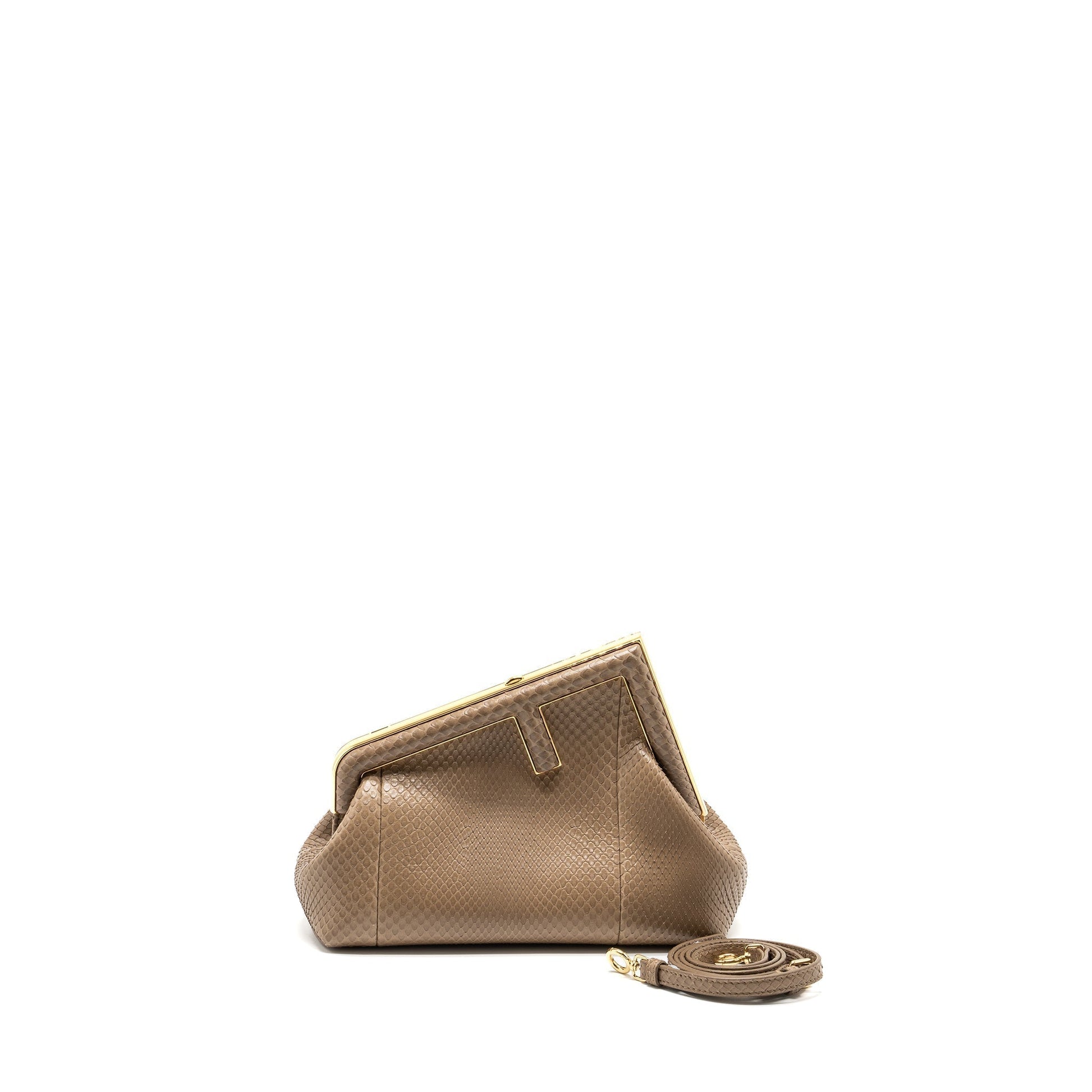 Fendi First Purse Python Beige Small Travel Bag