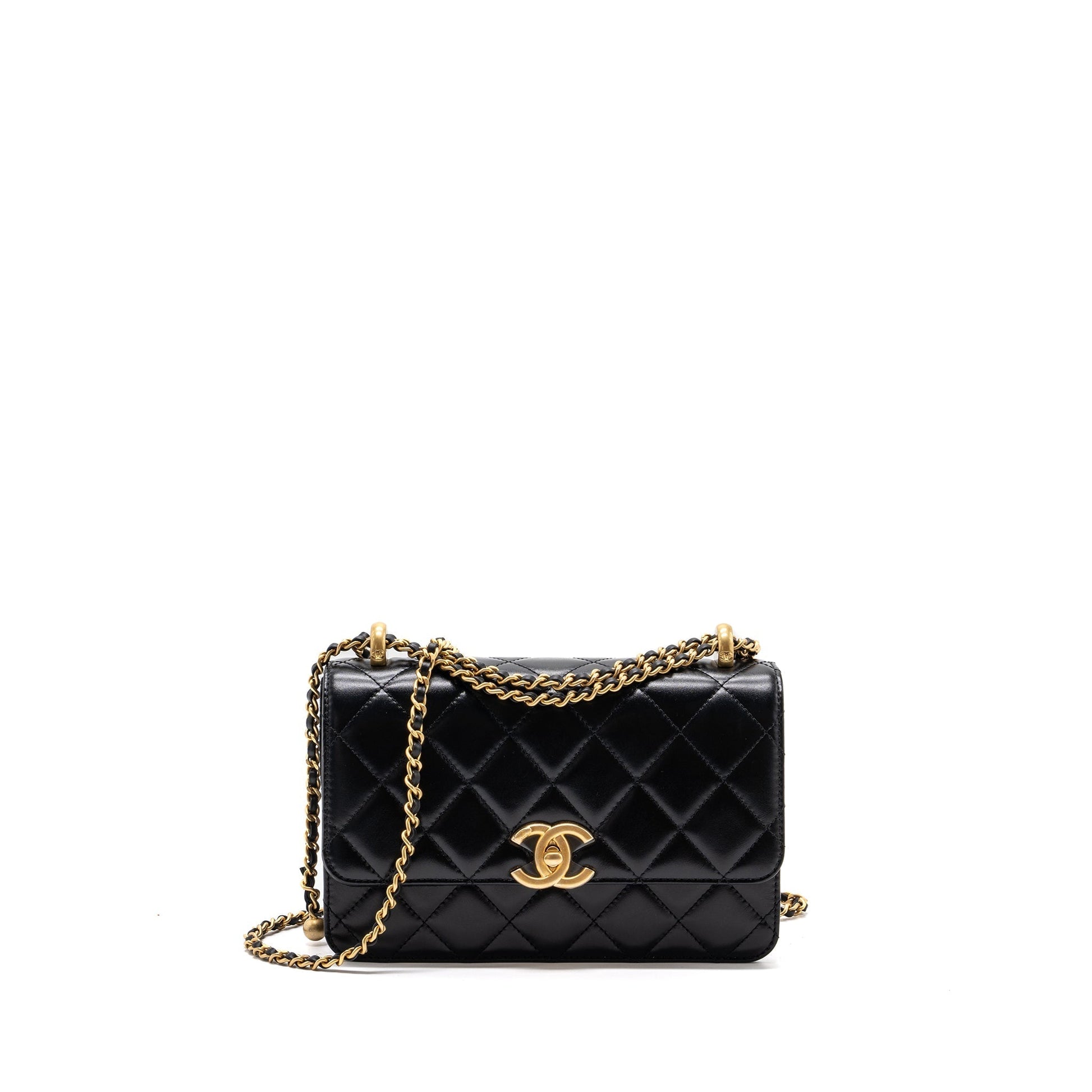 Chanel 24C crush flap calfskin GHW microchip Black Gold Shoulder Bag