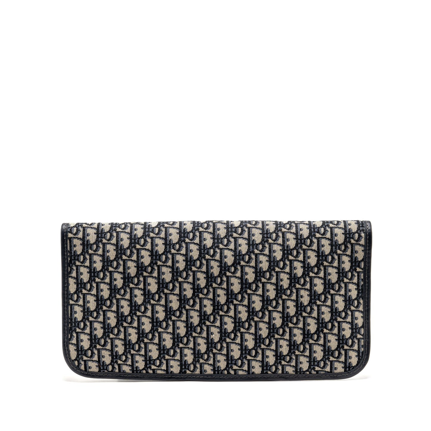 Dior Folder Clutch Oblique Calfskin Handbag Canvas Blue Clutch Bag