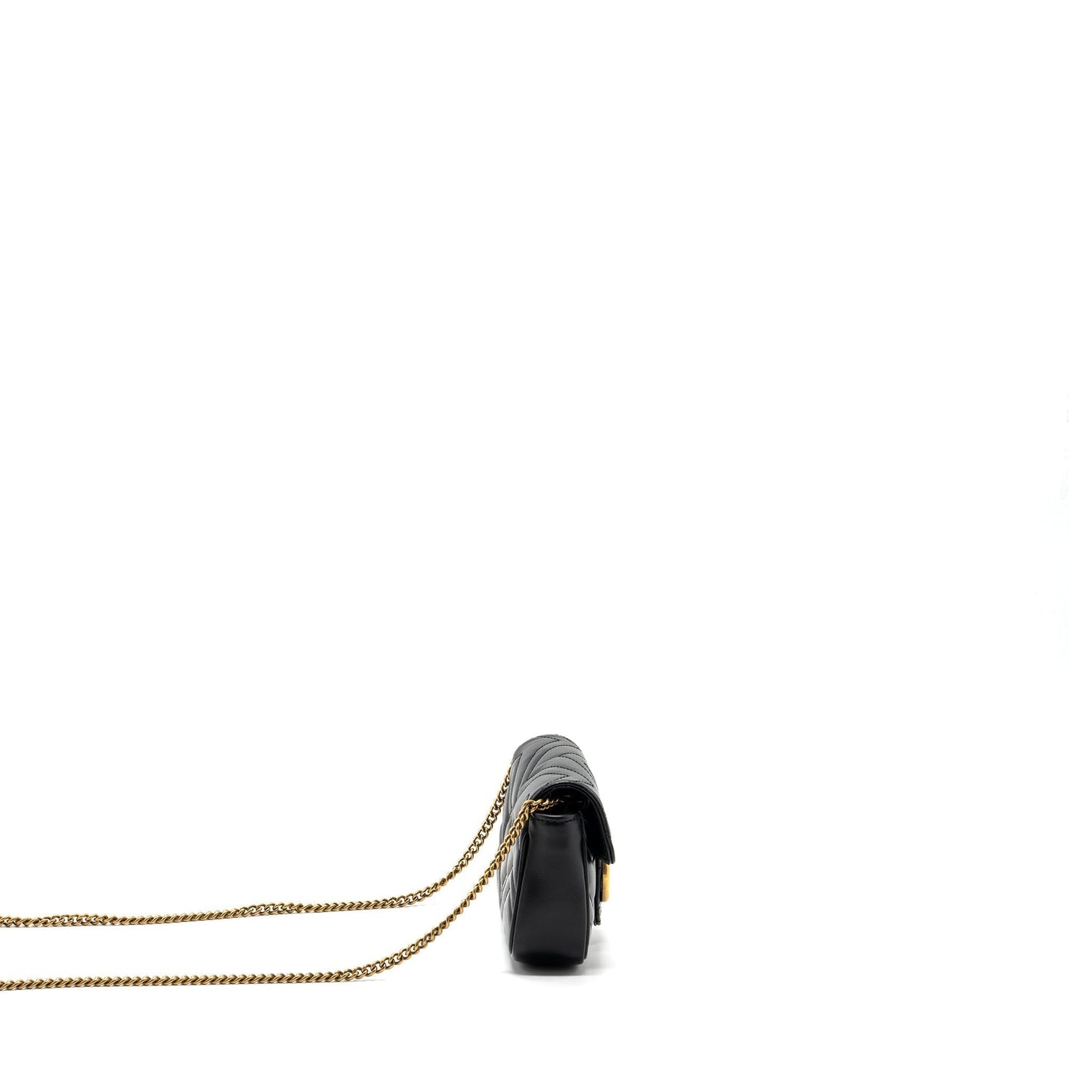 Gucci Marmont Super Bag Calfskin Black Mini Travel Bag Ghw 1