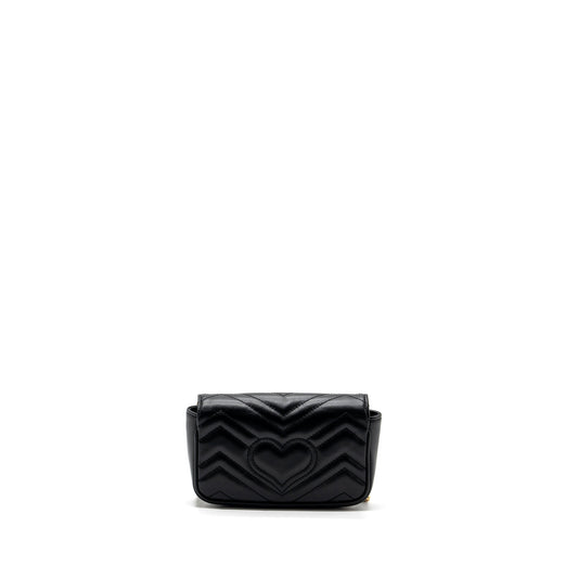 Gucci Marmont Super Bag Calfskin Black Mini Travel Bag Ghw 1