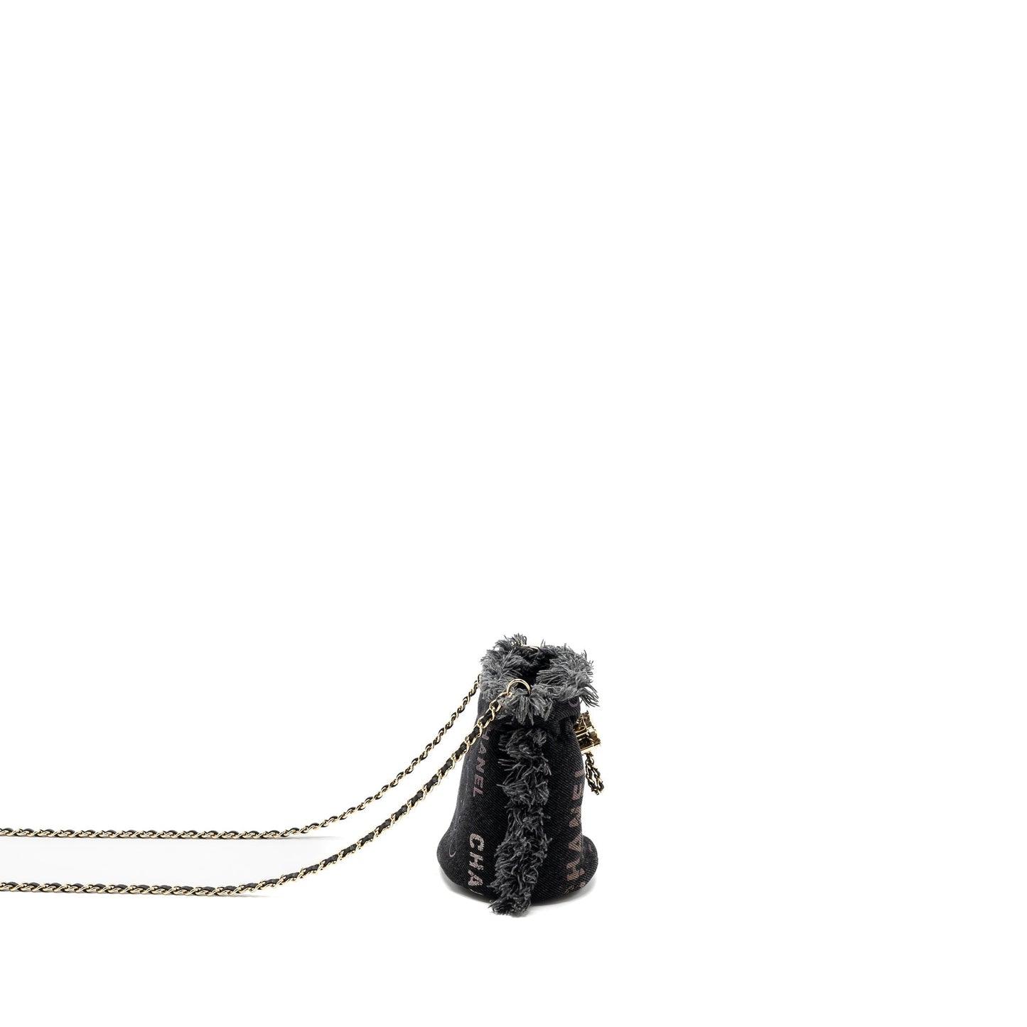 Chanel Super Bucket Denim LGHW Black Bucket Bag