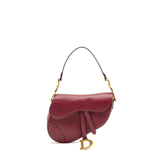Dior Saddle Purse Calfskin Handbag Red Medium Travel Bag