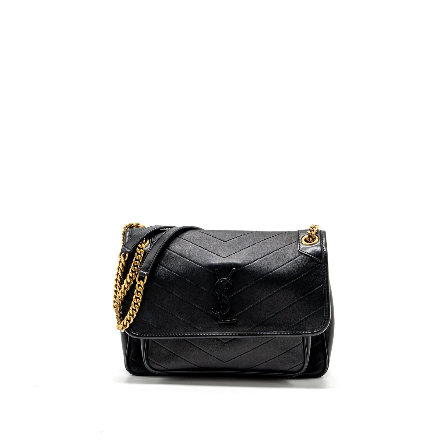 YSL Saint Laurent Saint Laurent Niki Lambskin Travel Bag Black Medium