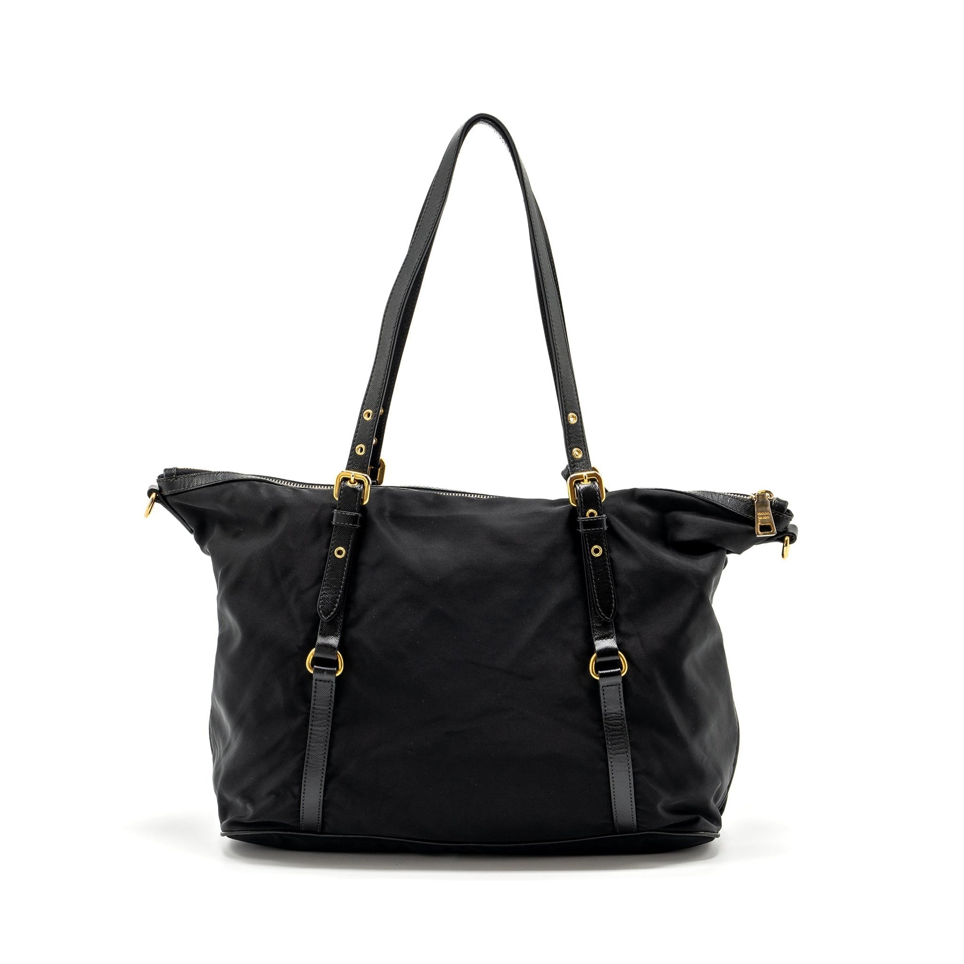 Prada Zip Purse Handbag Nylon Black Travel Bag