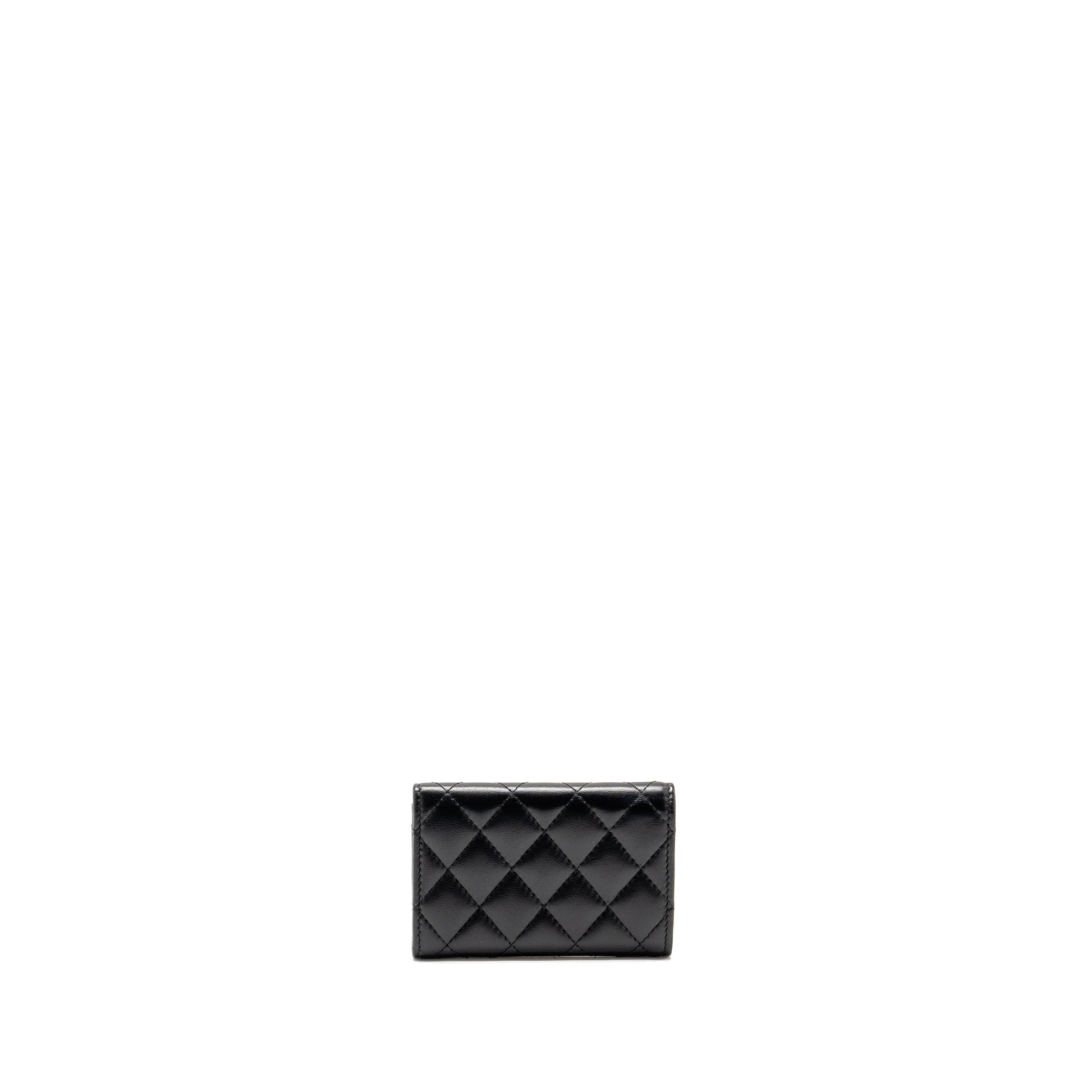 Chanel Classic Flap Card Holder Lambskin GHW Black Wallet Case