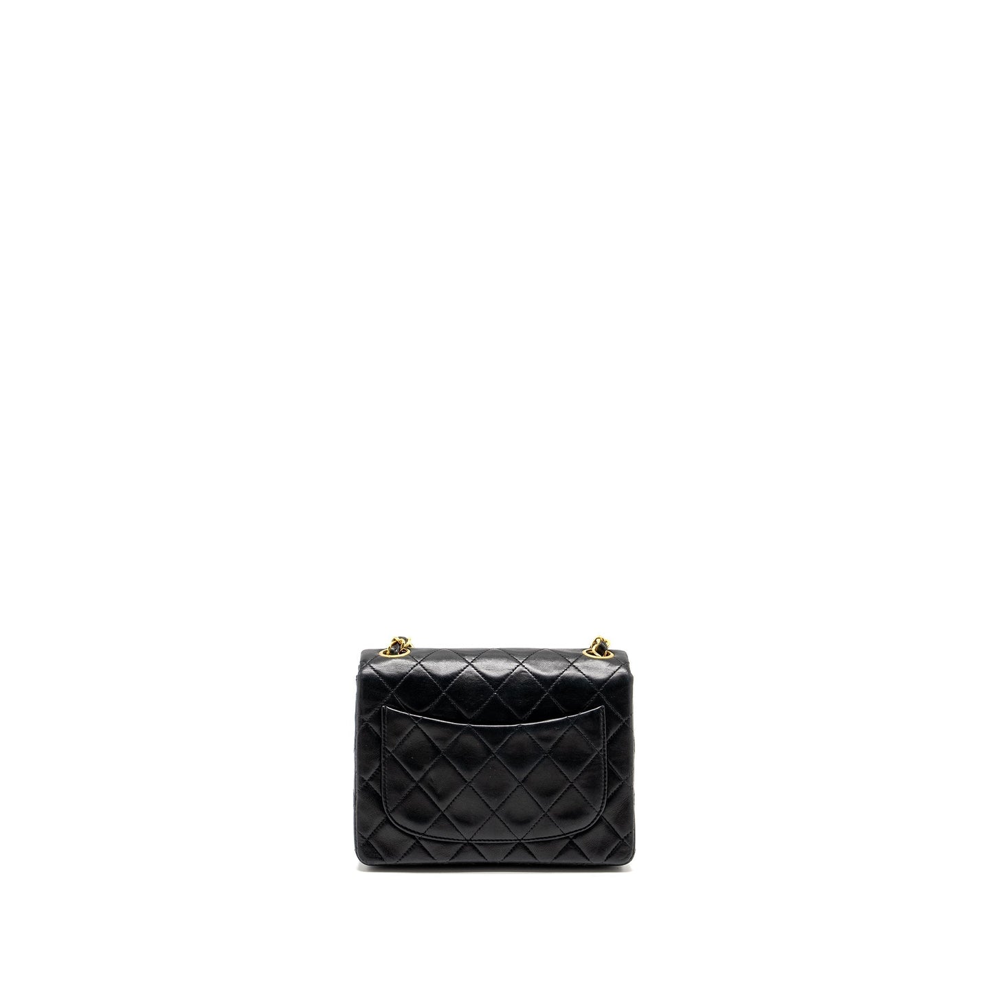 Chanel Square Flap Lambskin GHW Black Shoulder Bag Ghw 2