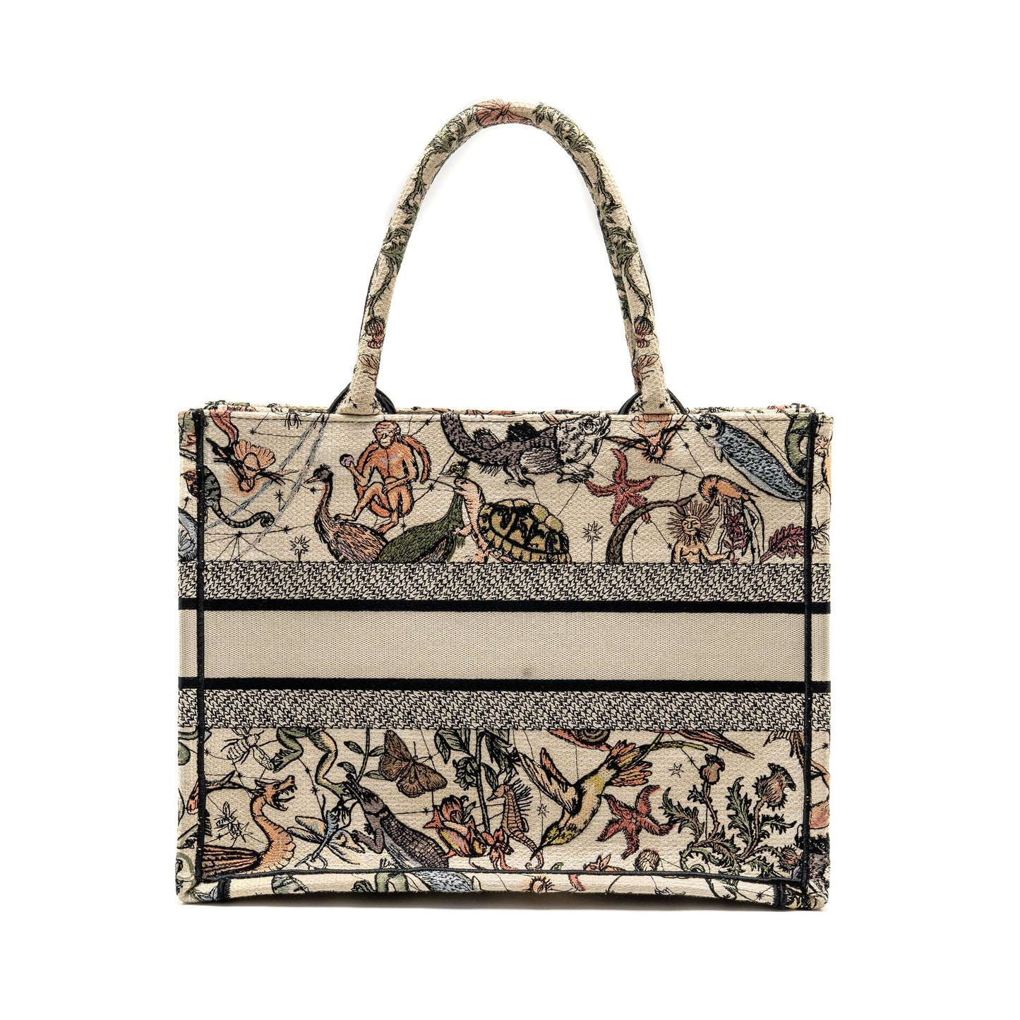 Dior Book Tote Embroidery Multicolour Handbag Canvas Medium Tote Bag