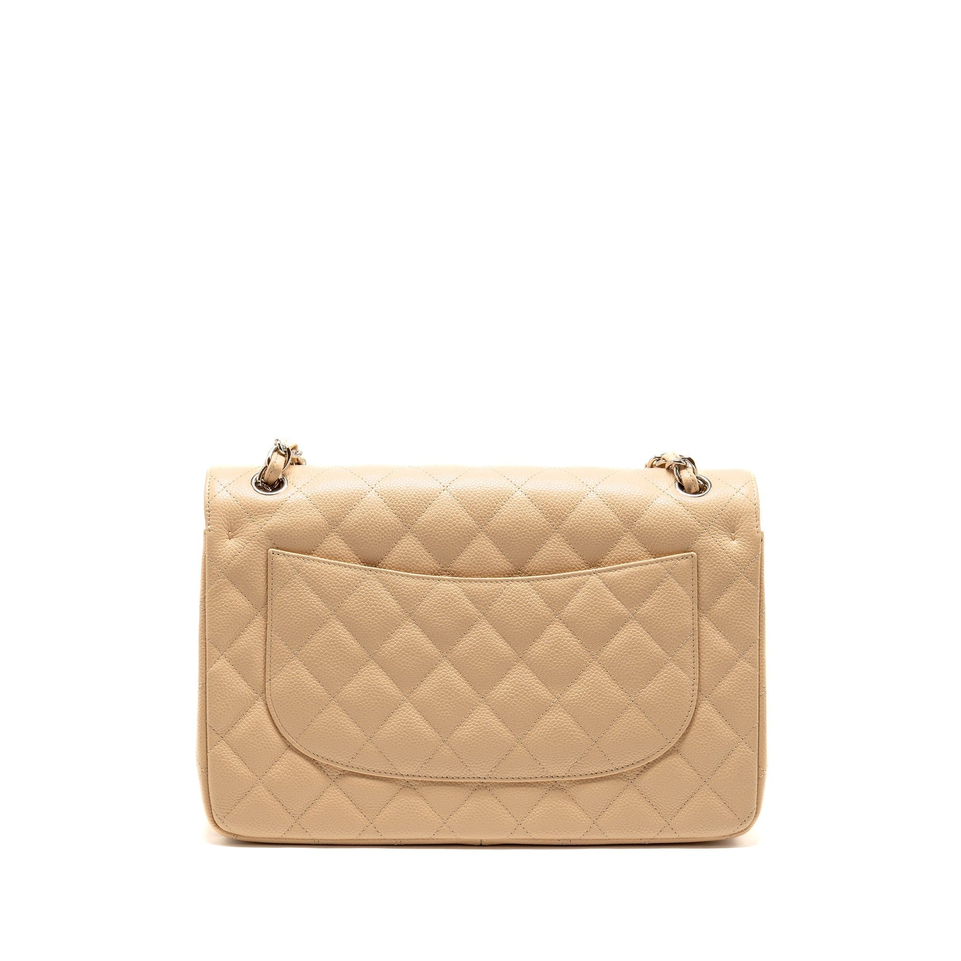 Chanel Jumbo Classic Double Flap Caviar SHW Beige Shoulder Bag