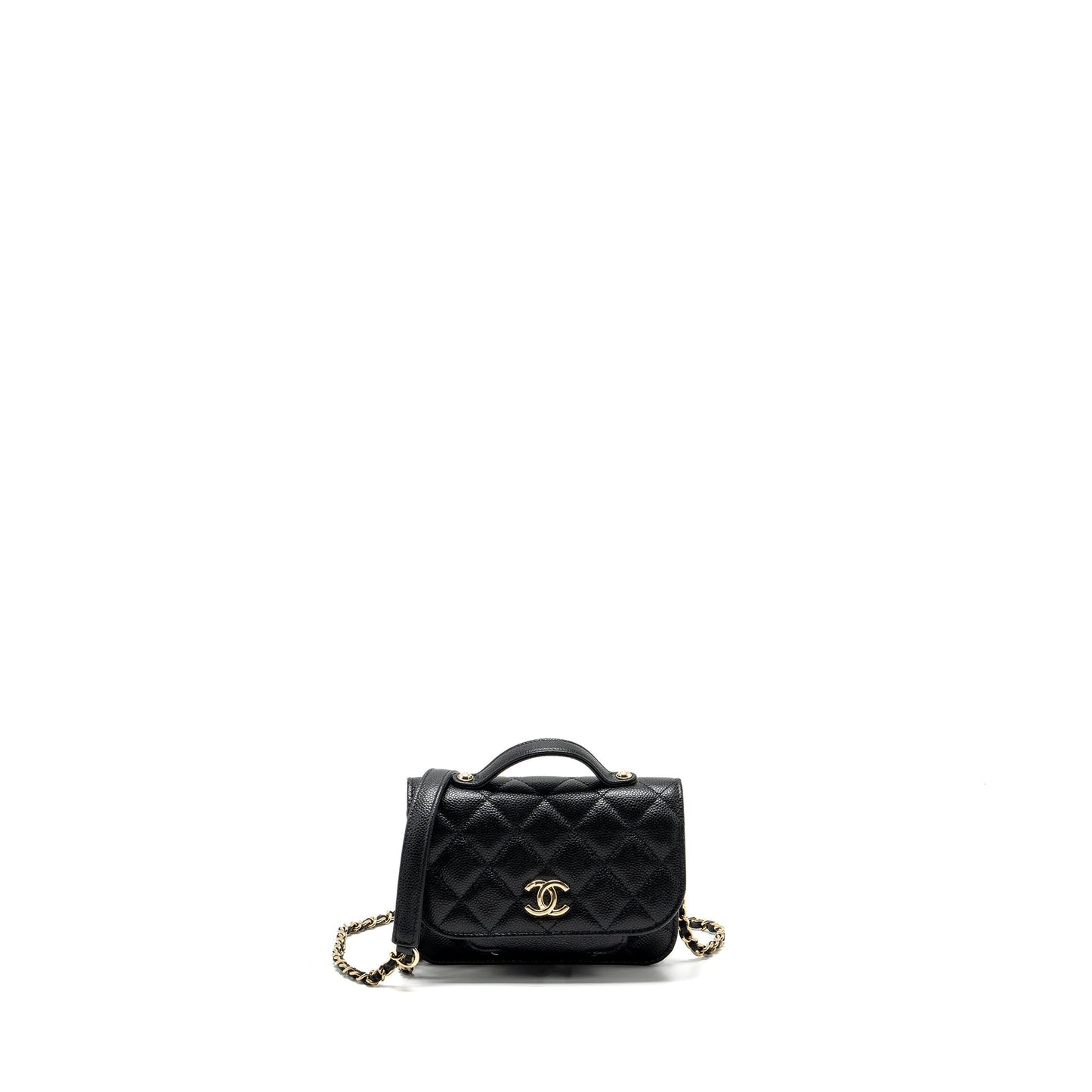 Chanel business affinity flap caviar LGHW microchip Black Shoulder Bag