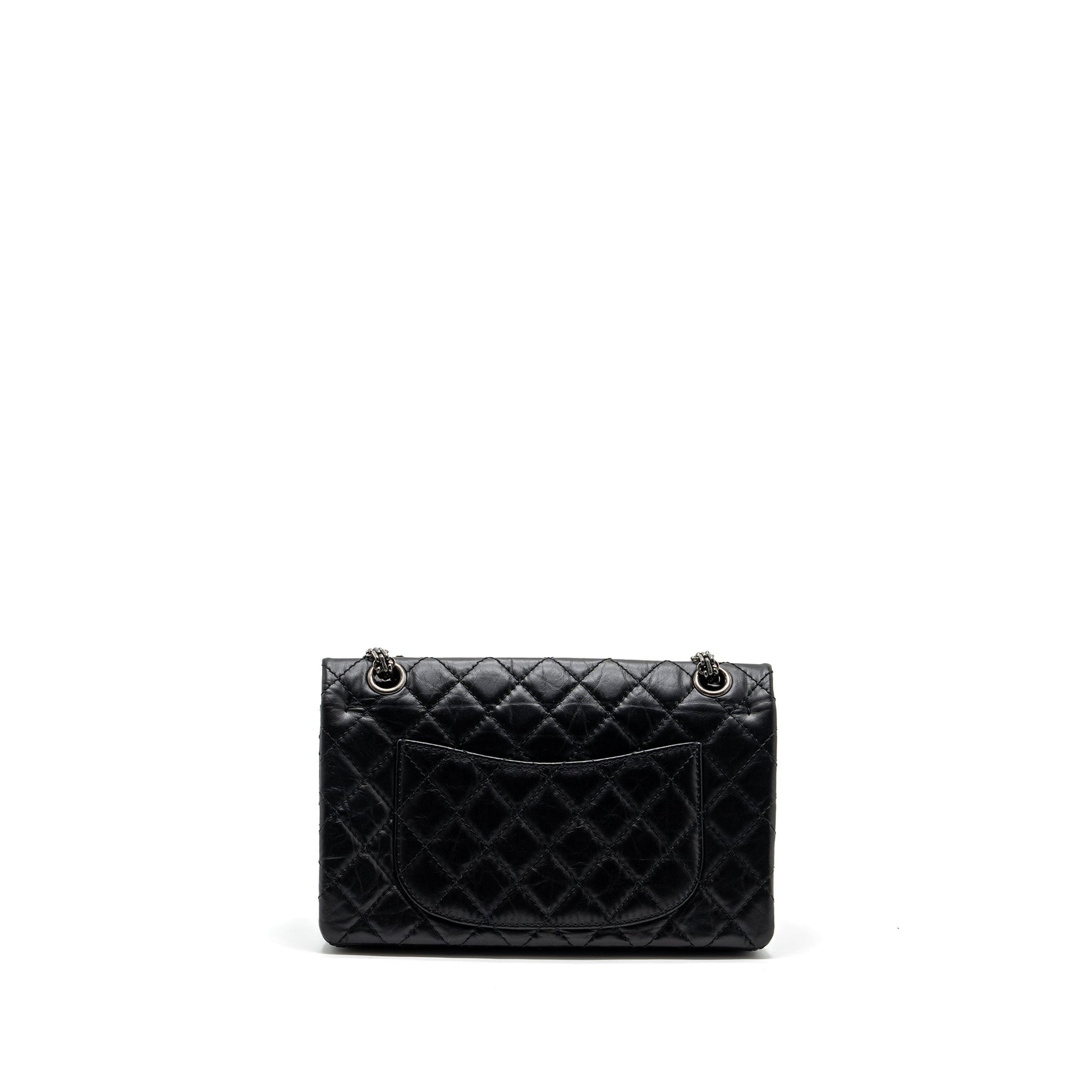 Chanel 2.55 reissue flap aged calfskin ruthenium Black Small Shoulder Bag Ruthenium Hardware