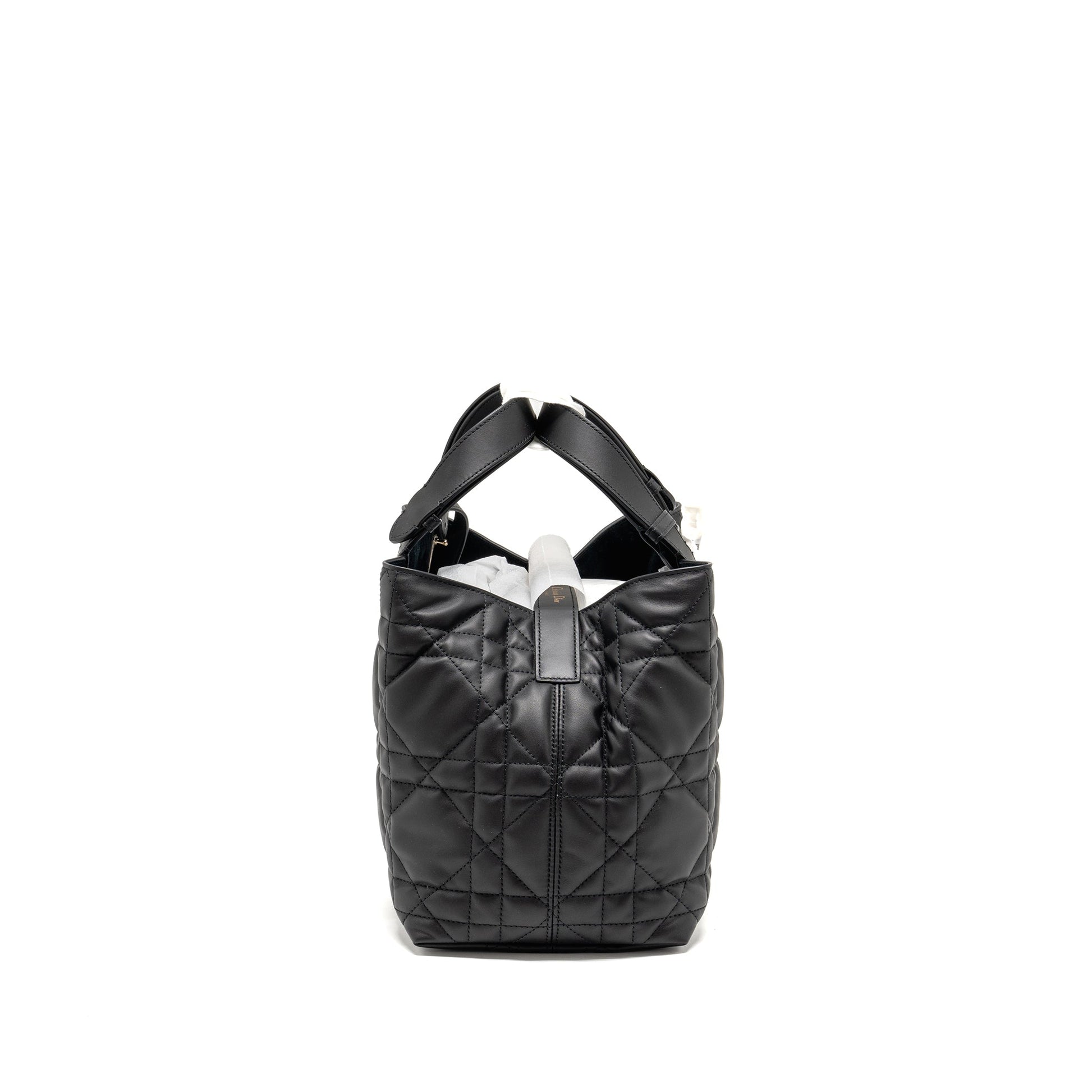 Dior Toujours Purse Macrocannage Calfskin Handbag Black Medium Travel Bag Black Handbag