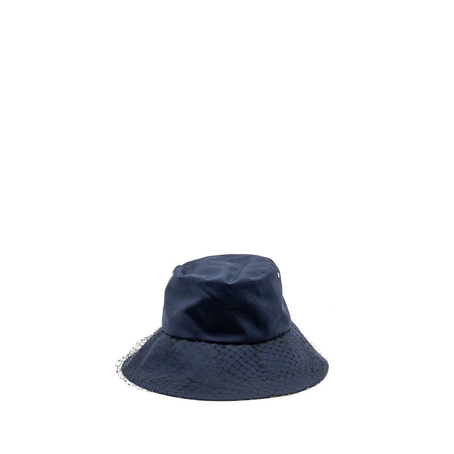 Dior Size Teddy D Brim Hat With Veil Blue Bucket Bucket Bag