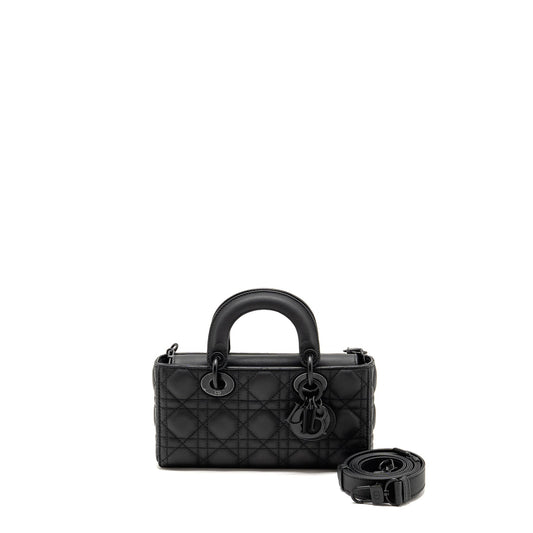 Dior Lady D Joy Purse Ultramatte Calfskin So Black Small Travel Bag