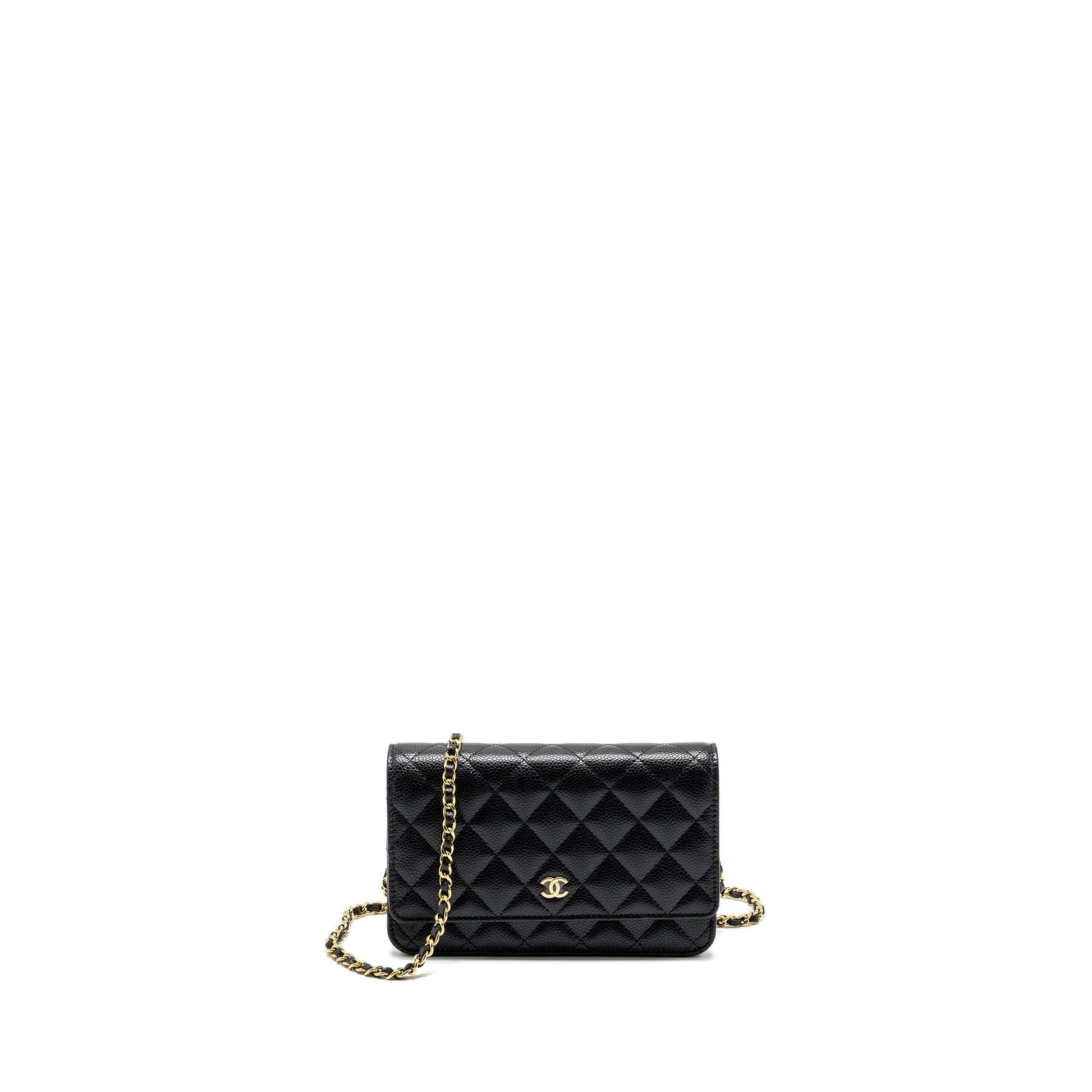 Chanel Classic on Caviar GHW microchip Black Wallet Case Microchip 22