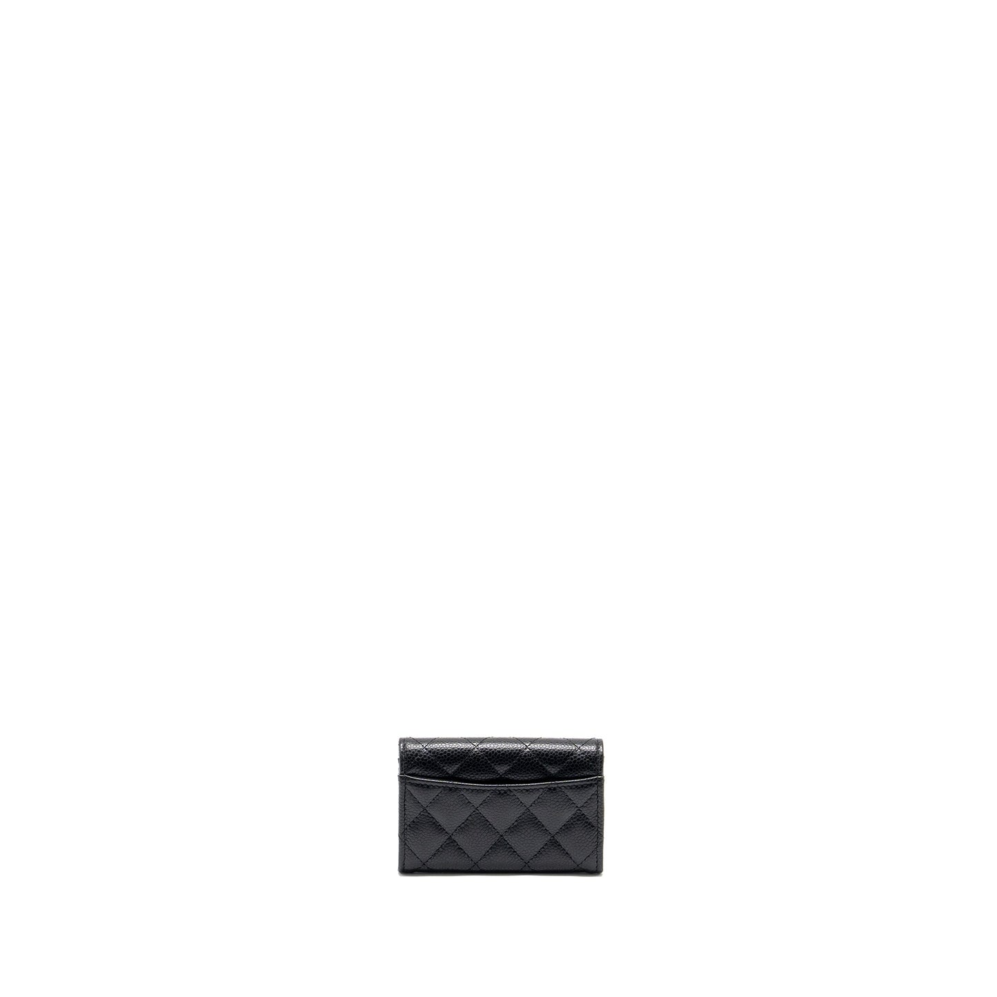 Chanel classic flap card holder caviar GHW Black Wallet Case Microchip 10
