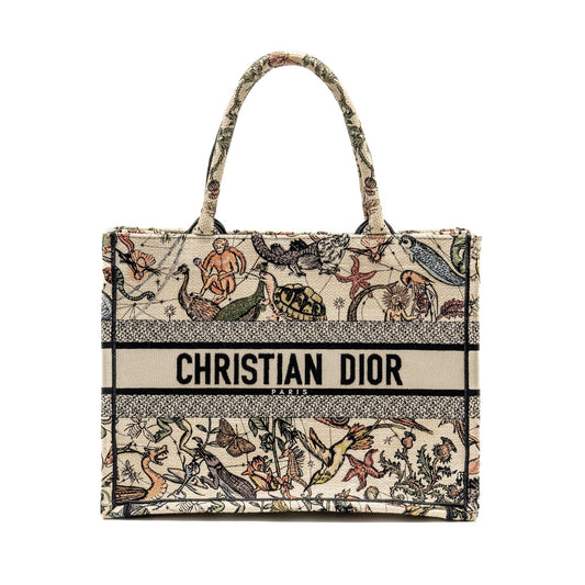 Dior Book Tote Embroidery Multicolour Handbag Canvas Medium Tote Bag
