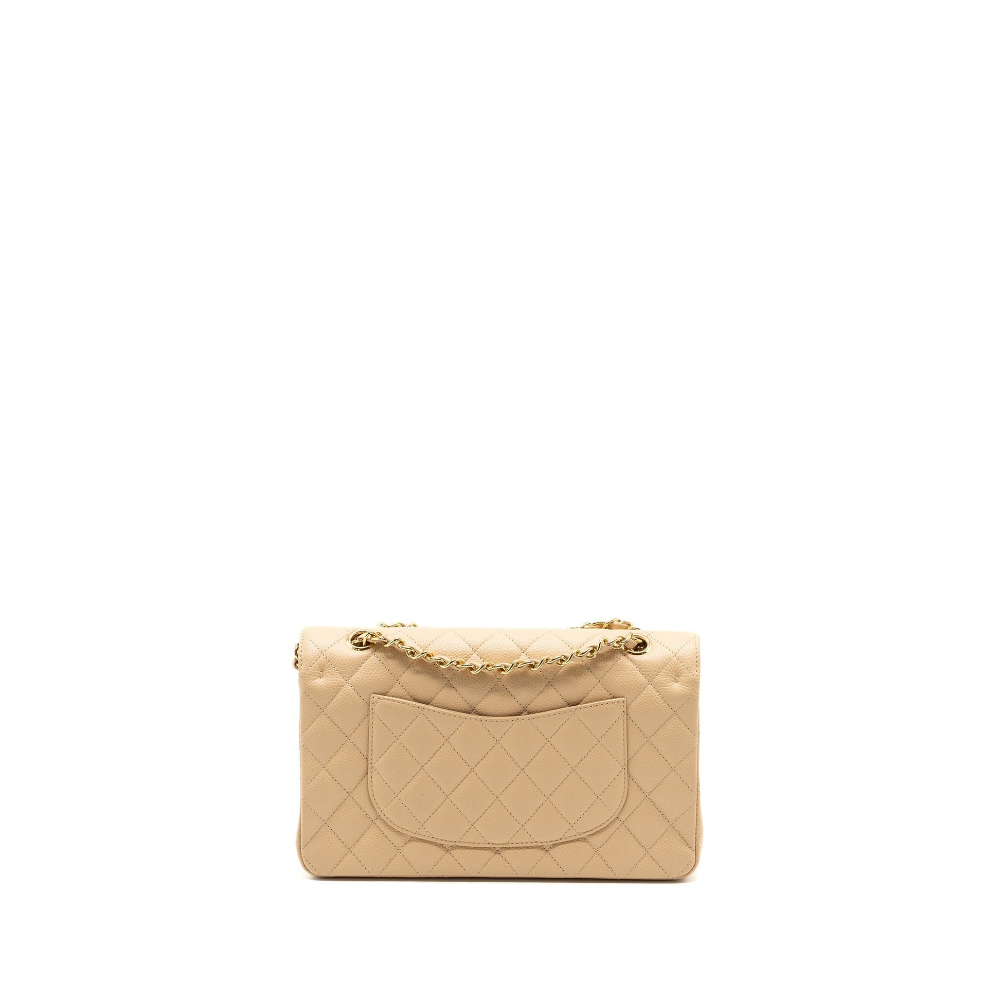 Chanel classic double flap caviar GHW Beige Shoulder Bag Ghw 2